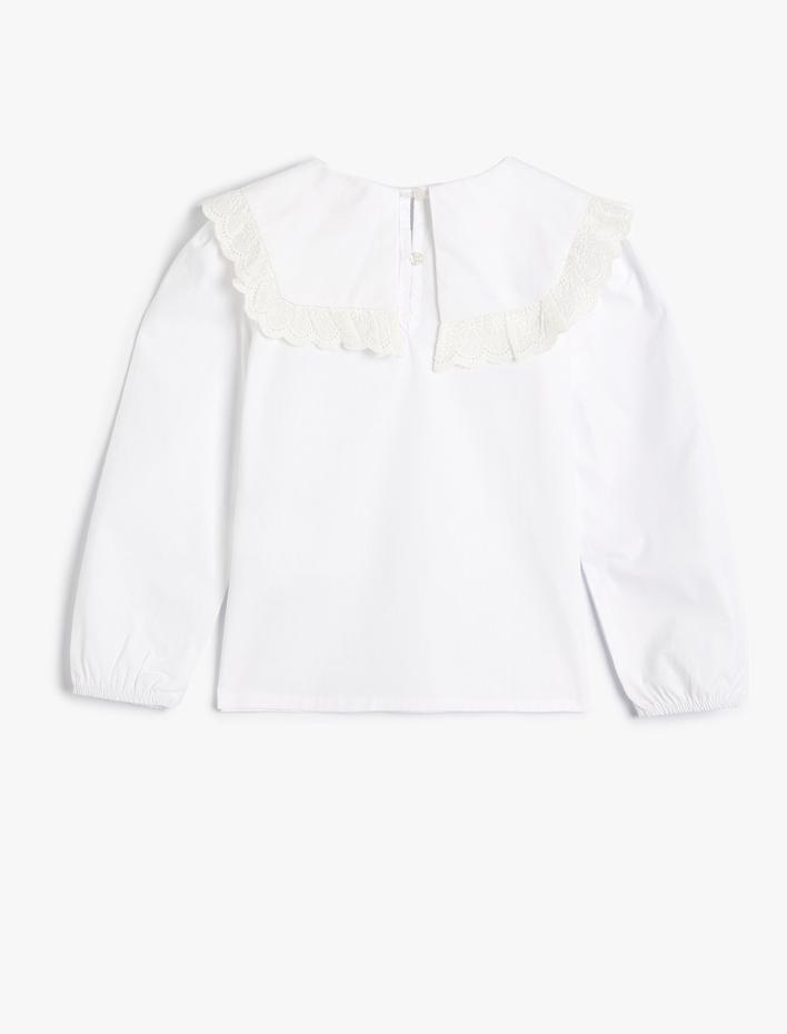 Kız Çocuk Bebe Yaka Gömlek Uzun Kollu Pamuklu