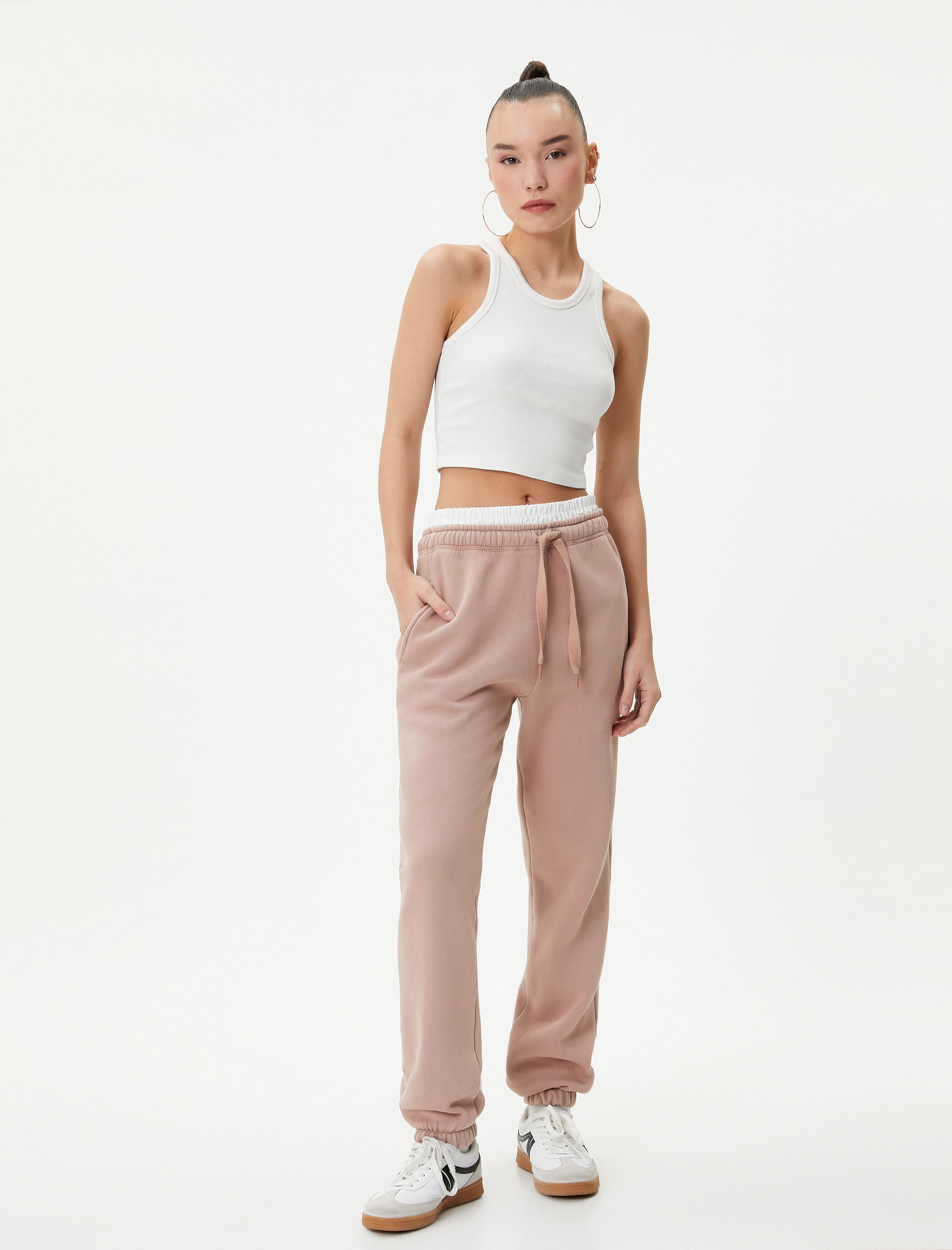   Şardonlu Jogger Eşofman Altı Cepli Pamuklu Rahat Kalıp