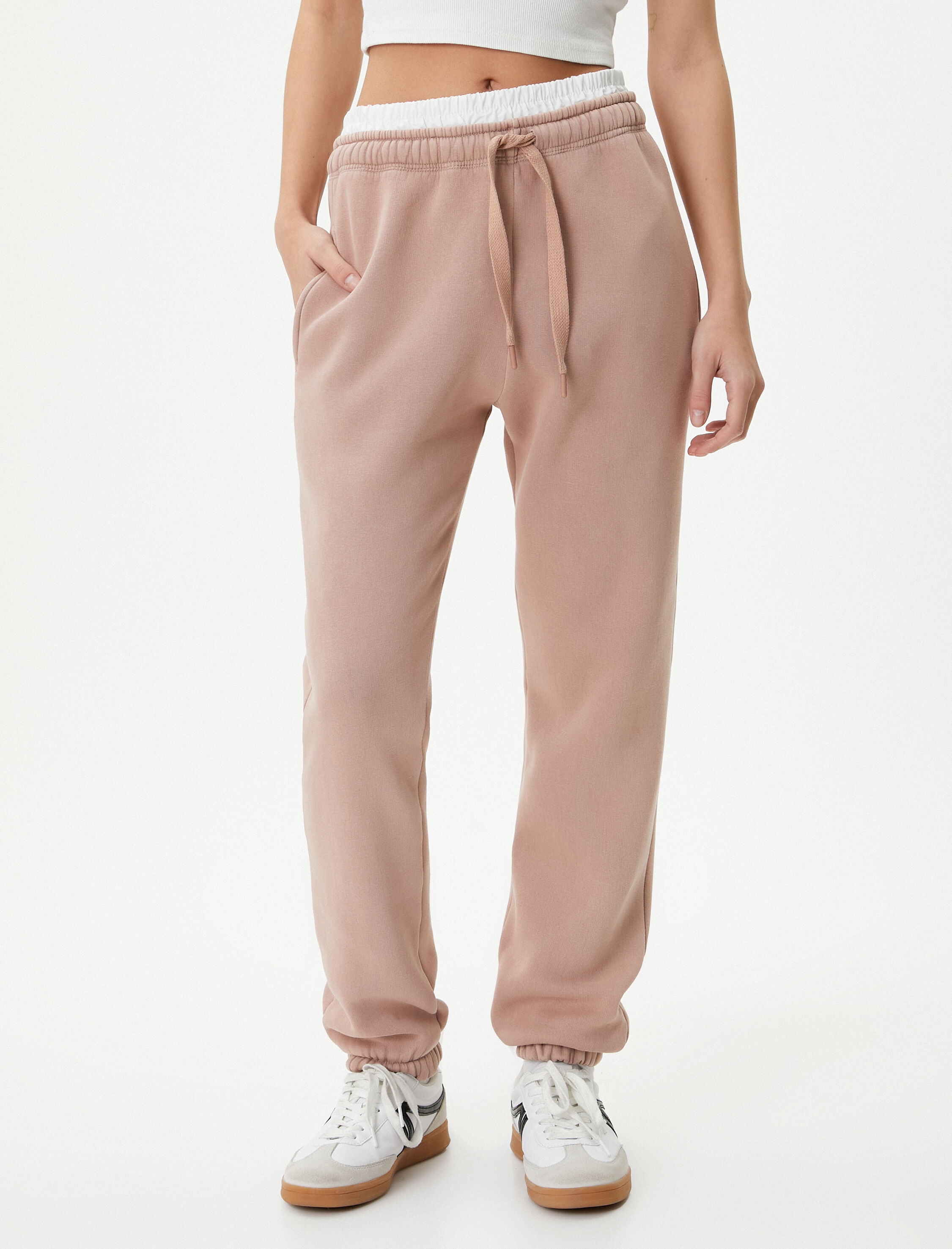   Şardonlu Jogger Eşofman Altı Cepli Pamuklu Rahat Kalıp