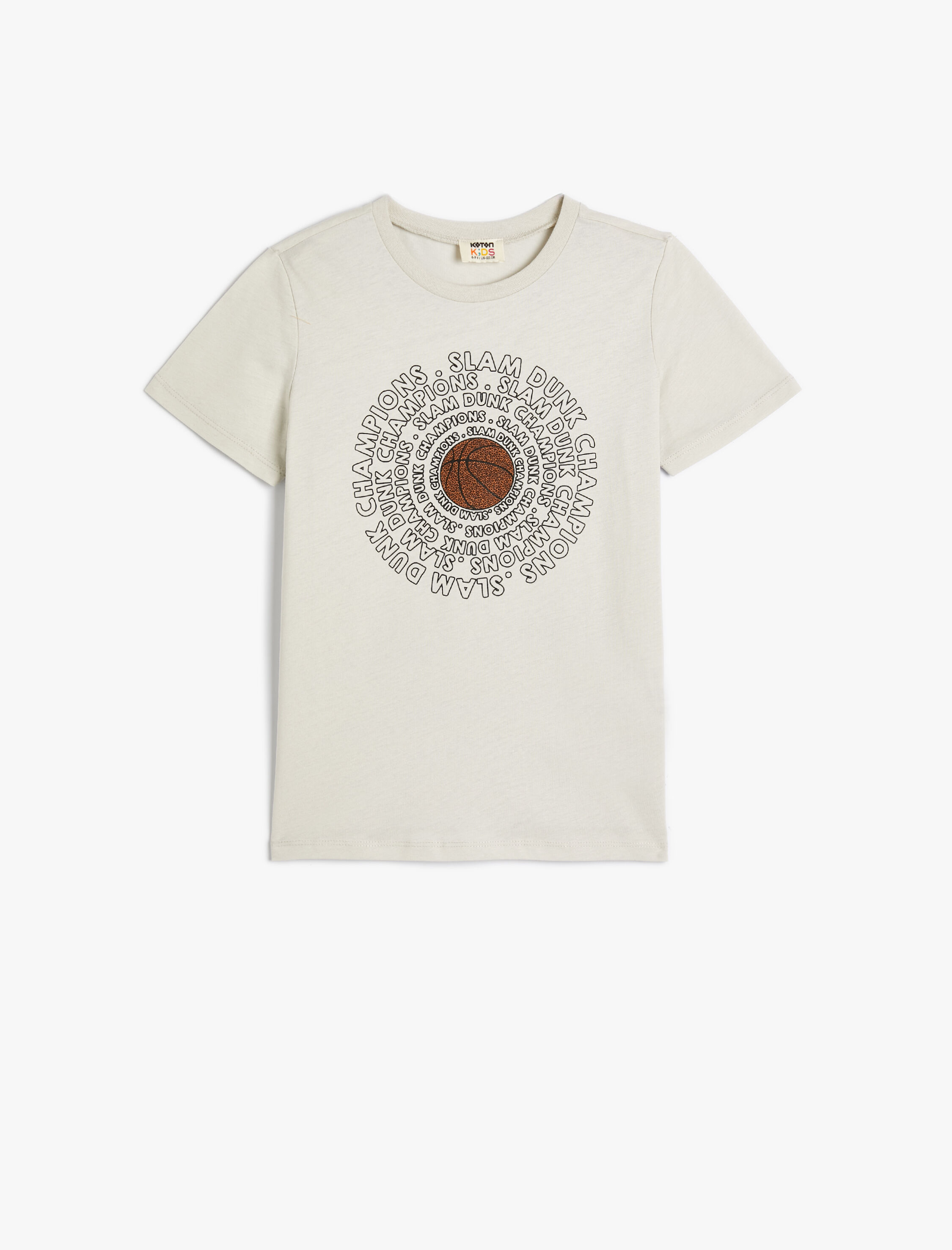  Erkek Çocuk Tişört Basketbol Baskılı Kısa Kollu Bisiklet Yaka Pamuklu