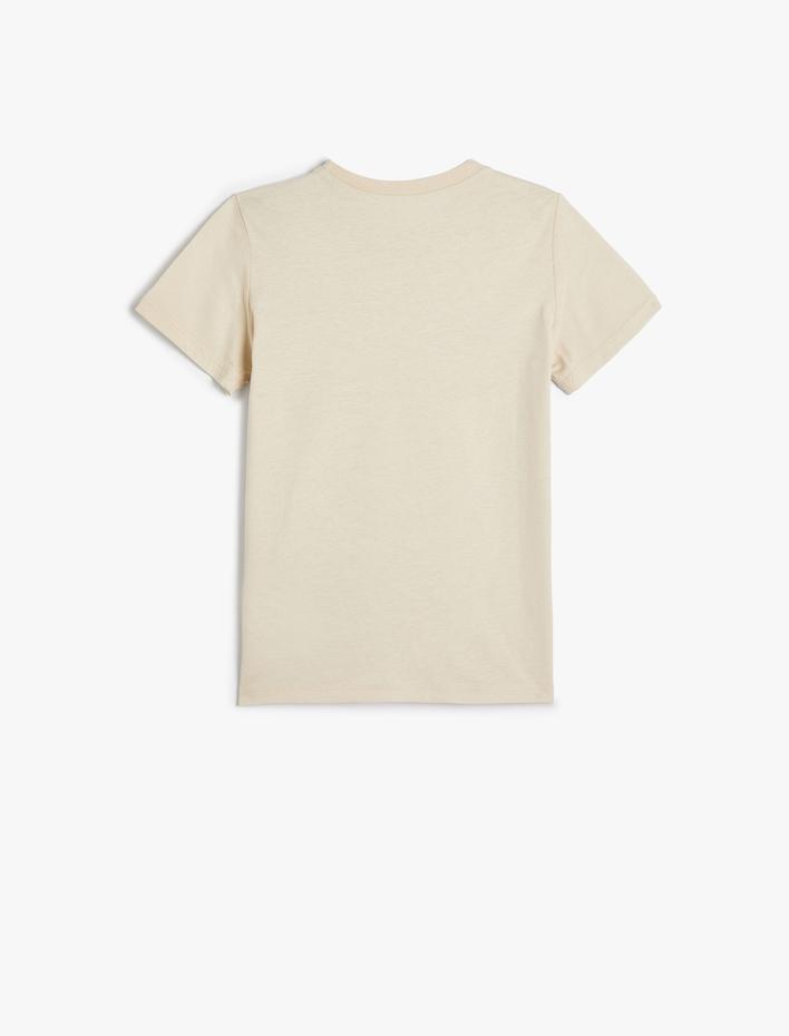 Erkek Çocuk Dinozorlu Tişört Kısa Kollu Bisiklet Yaka Pamuklu