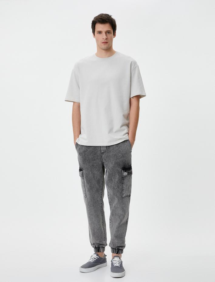  Oversize Kot Pantolon Jogger Kargo Cepli Beli Bağcıklı Yıkamalı