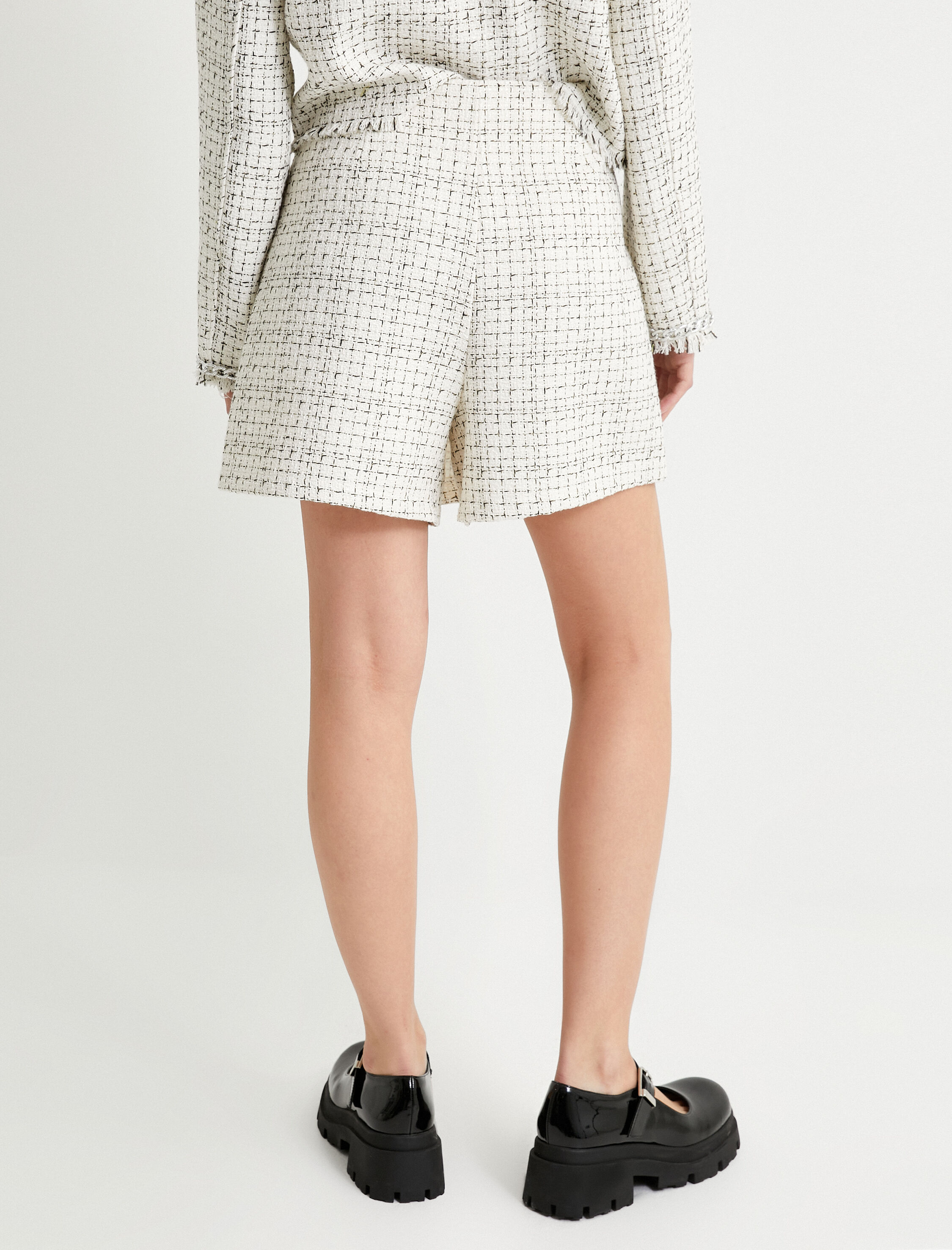   Mini Tüvit Şort Etek Kruvaze Slim Fit