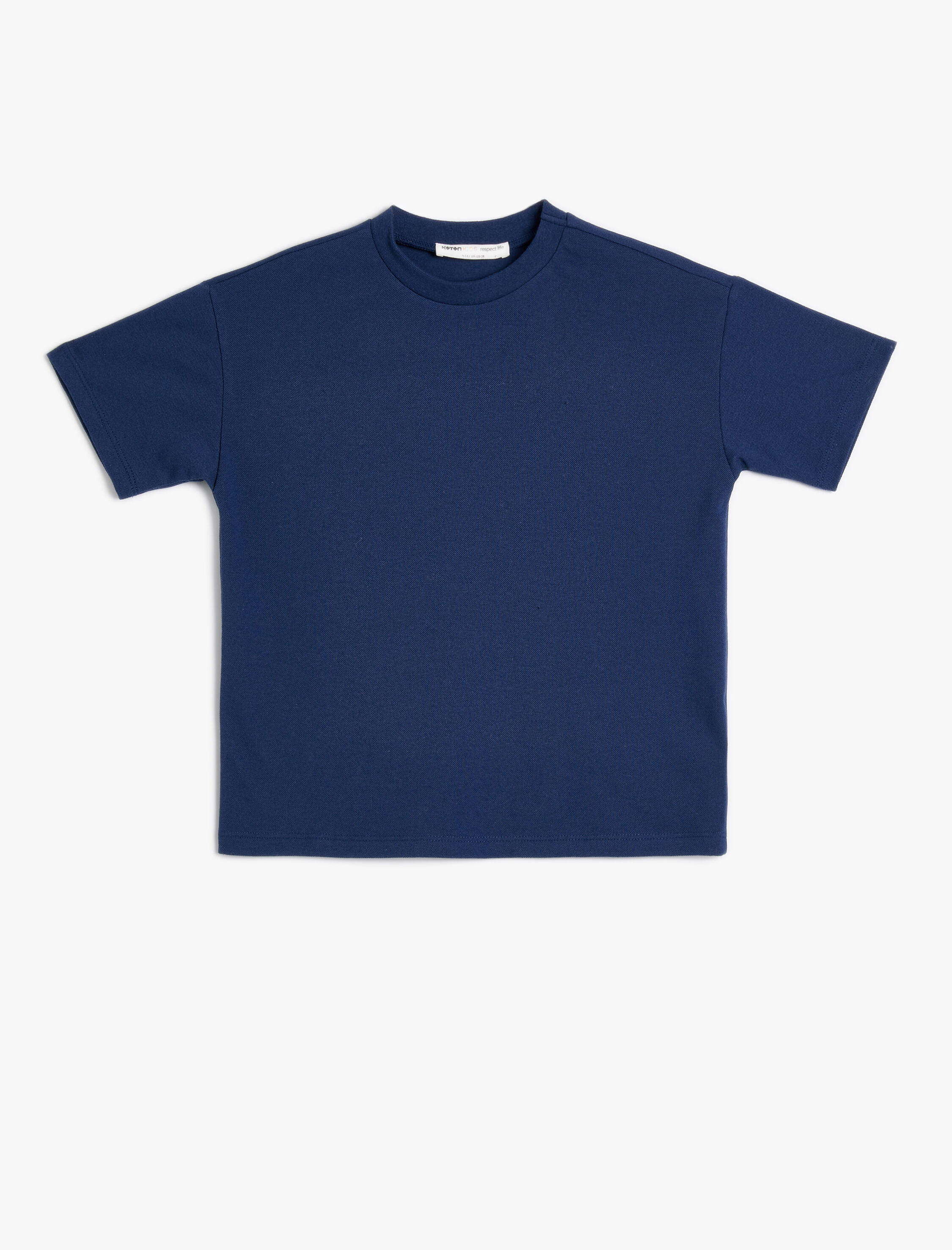 Koton Basic Tişört Kısa Kollu Bisiklet Yaka -1