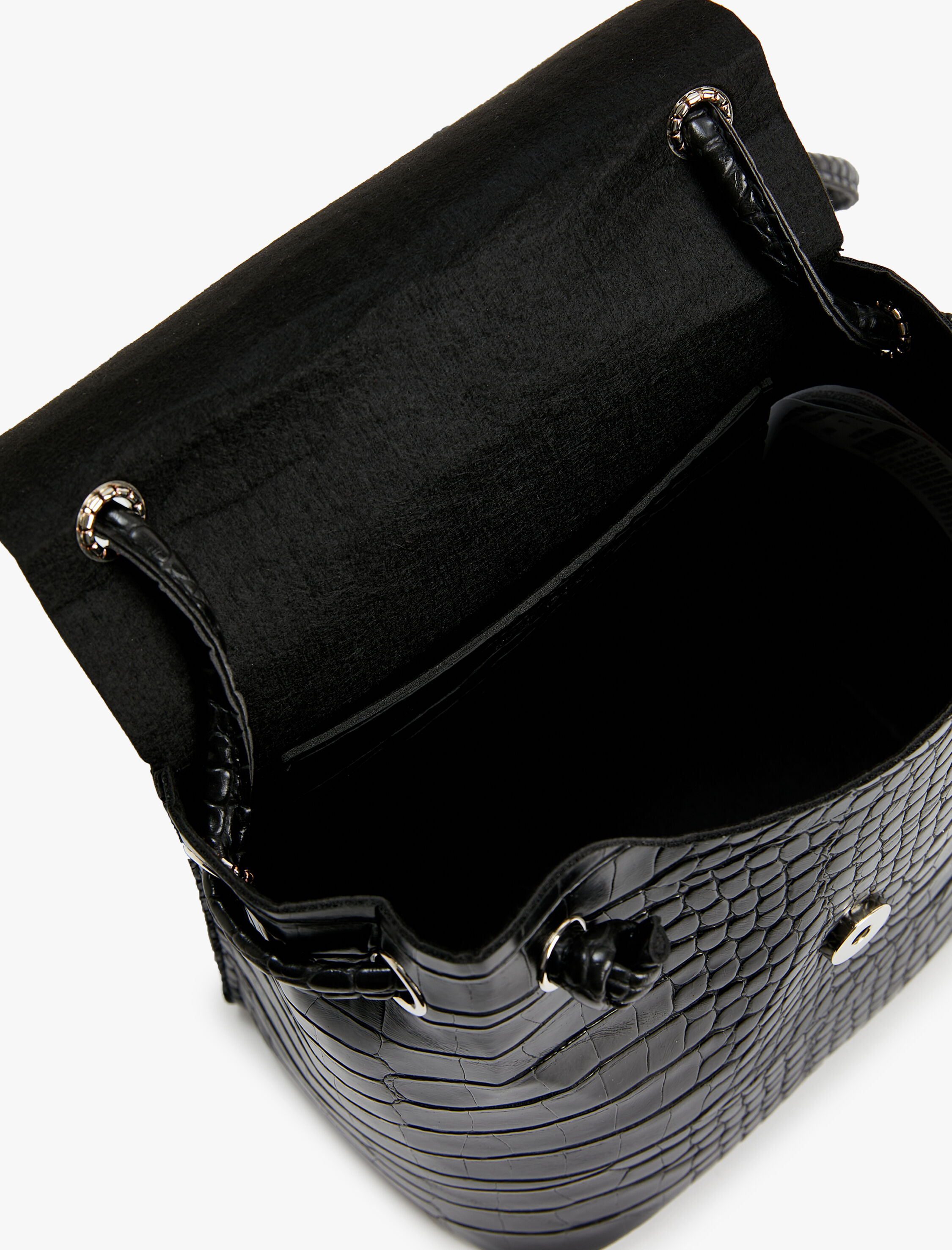  Kadın Mini Çapraz Çanta Suni Kroko Görünümlü