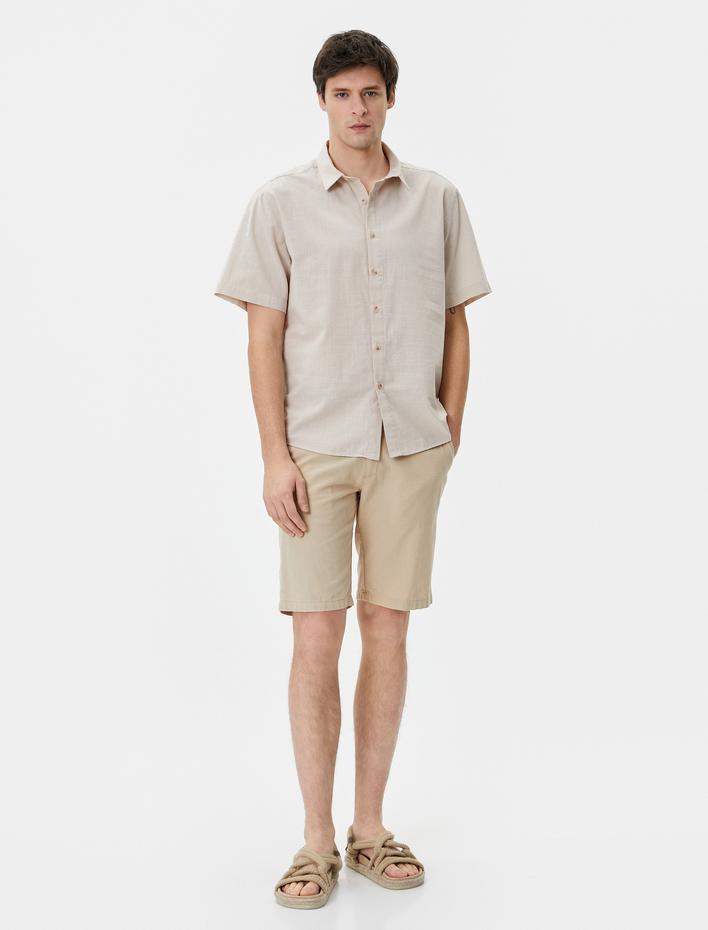  Yazlık Gömlek Kısa Kollu Klasik Yaka Düğmeli Regular Fit