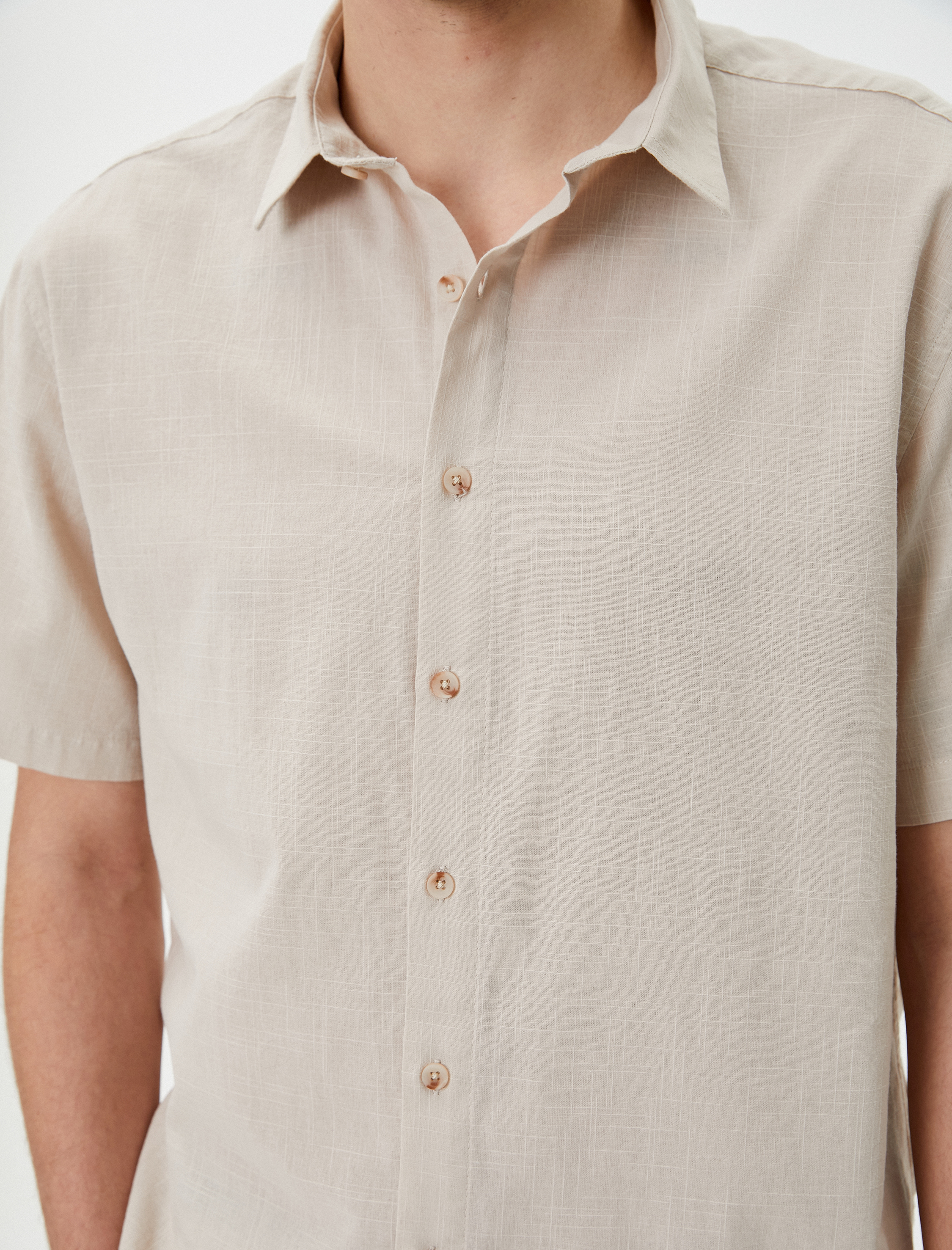   Yazlık Gömlek Kısa Kollu Klasik Yaka Düğmeli Regular Fit