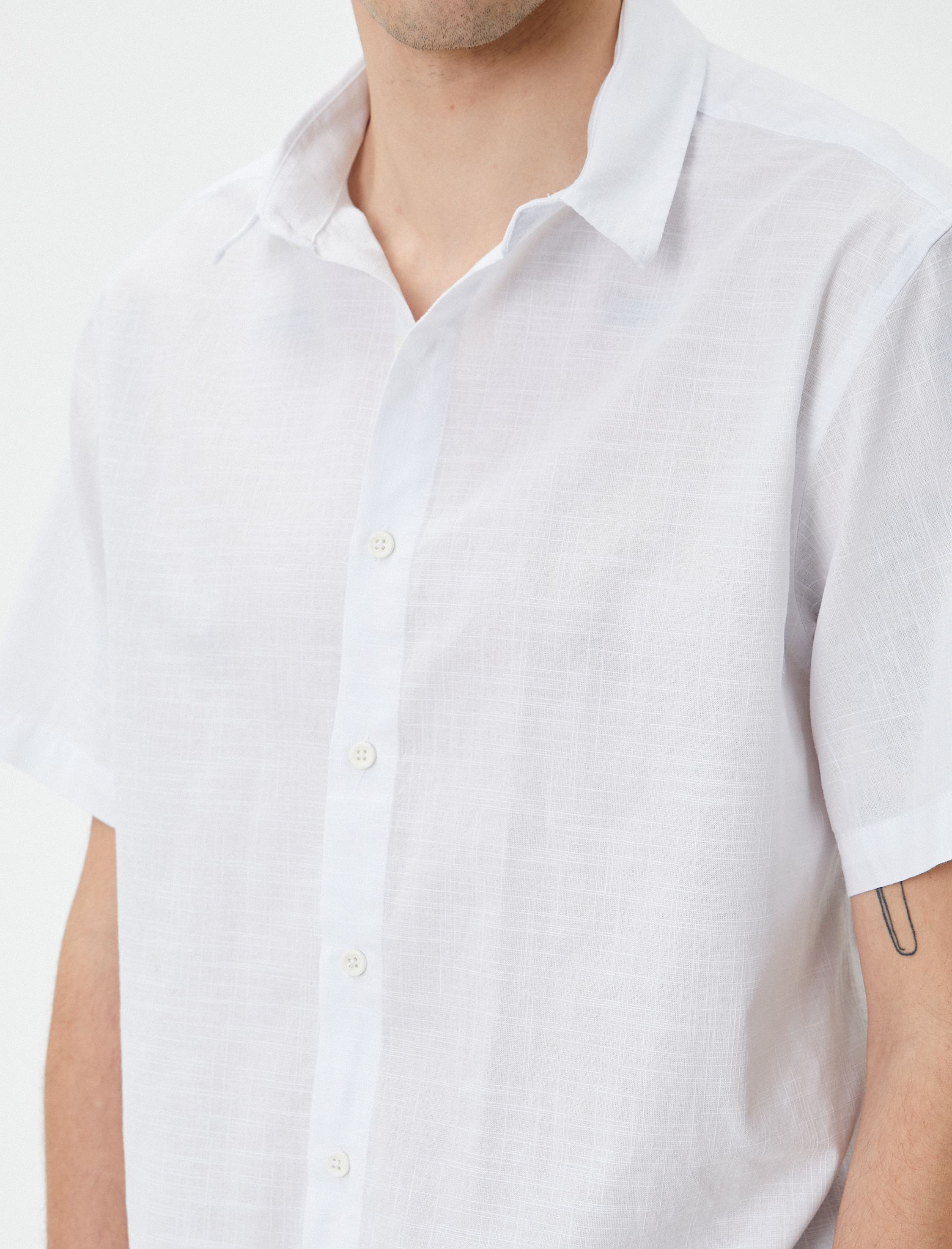   Yazlık Gömlek Kısa Kollu Klasik Yaka Düğmeli Regular Fit