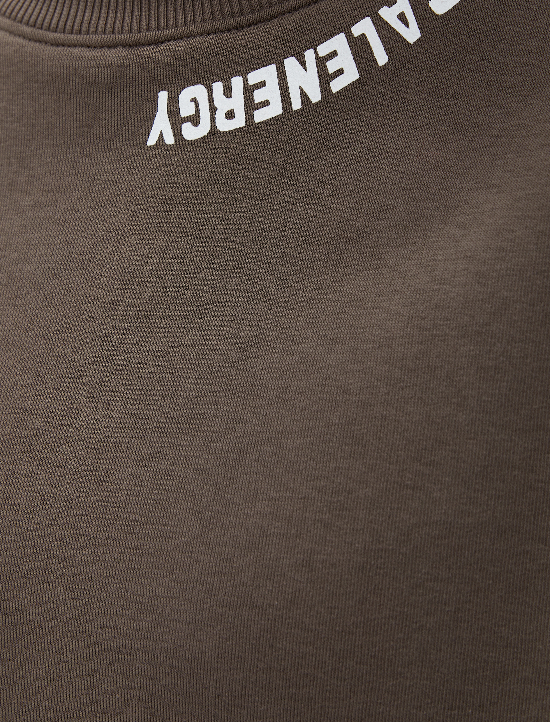   Bisiklet Yaka Sweat Etnik Baskılı Sloganlı Uzun Kollu Şardonlu