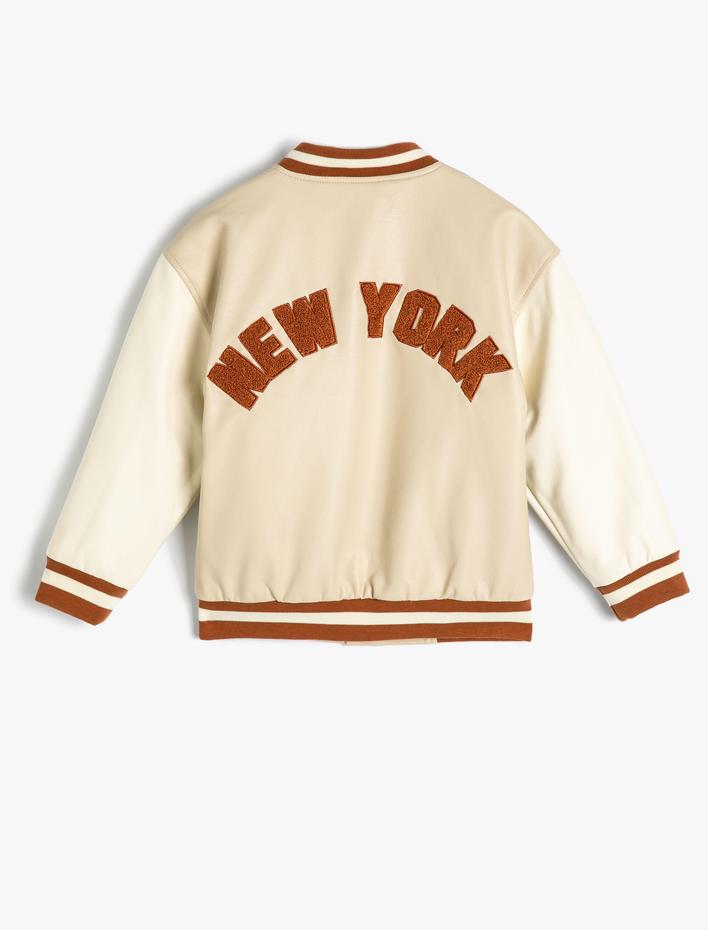 Erkek Çocuk Kolej Ceket Bomber Yaka Çıtçıt Düğmeli Cepli