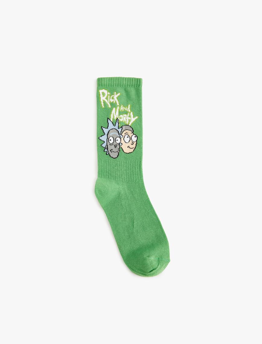  Erkek Rick and Morty Çorap Lisanslı Baskılı