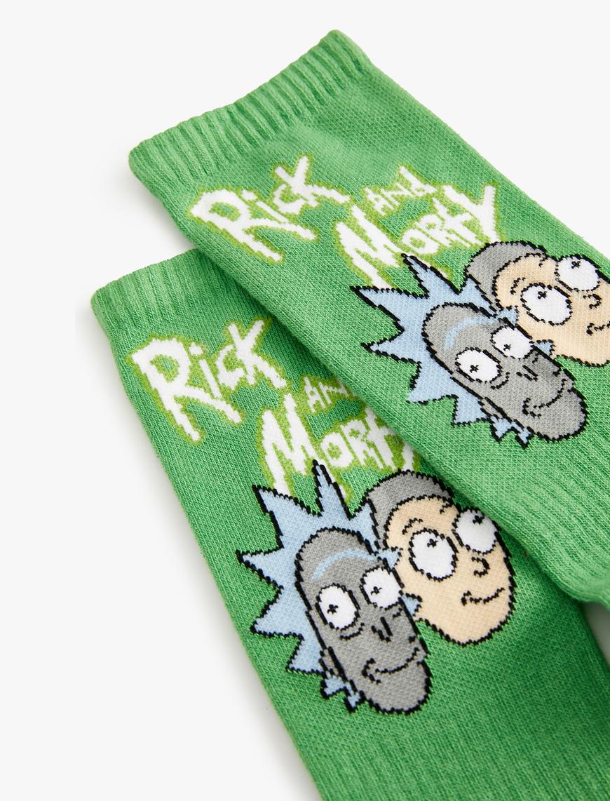 Erkek Rick and Morty Çorap Lisanslı Baskılı