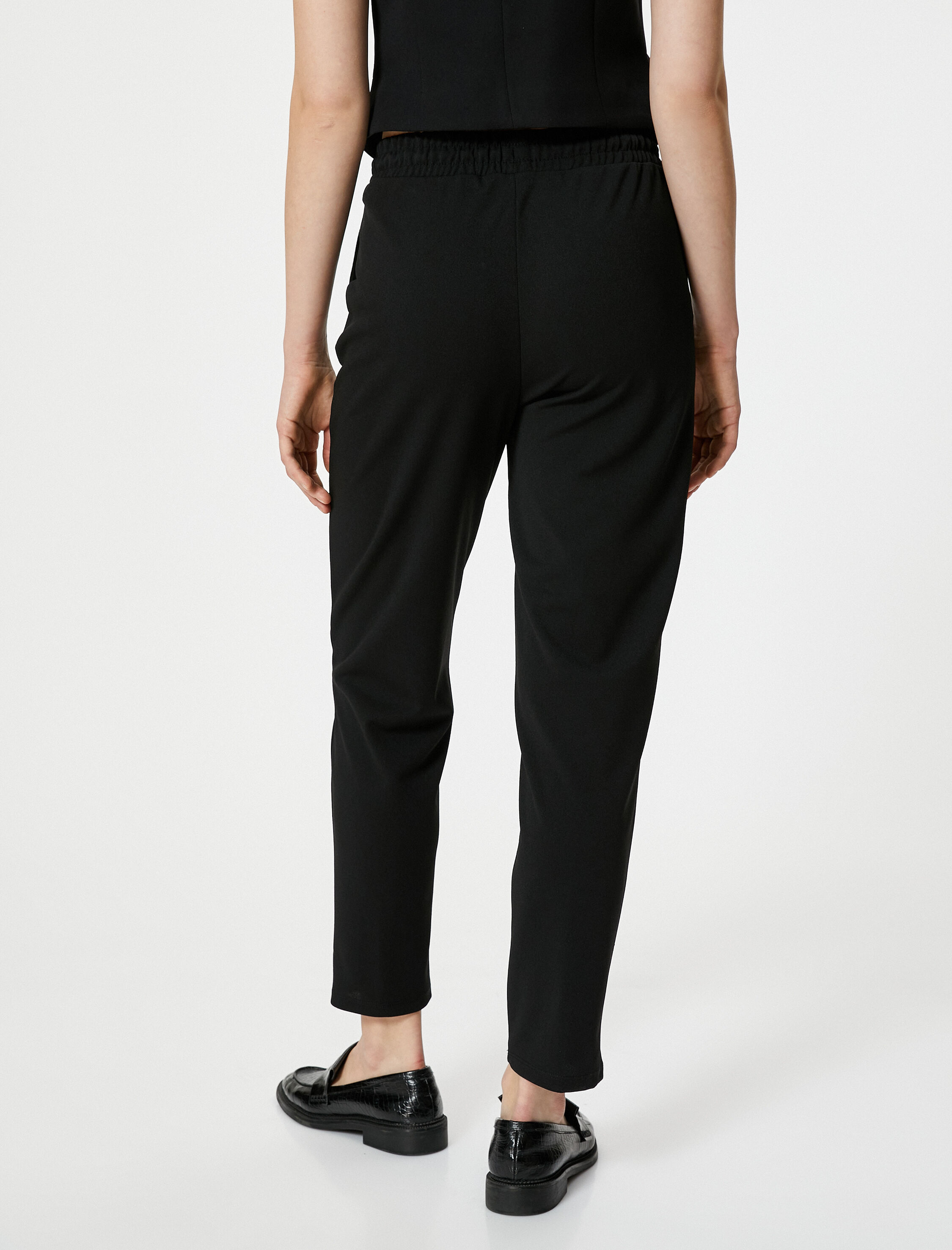   Jogger Pantolon Beli Bağcıklı Cepli Nervürlü