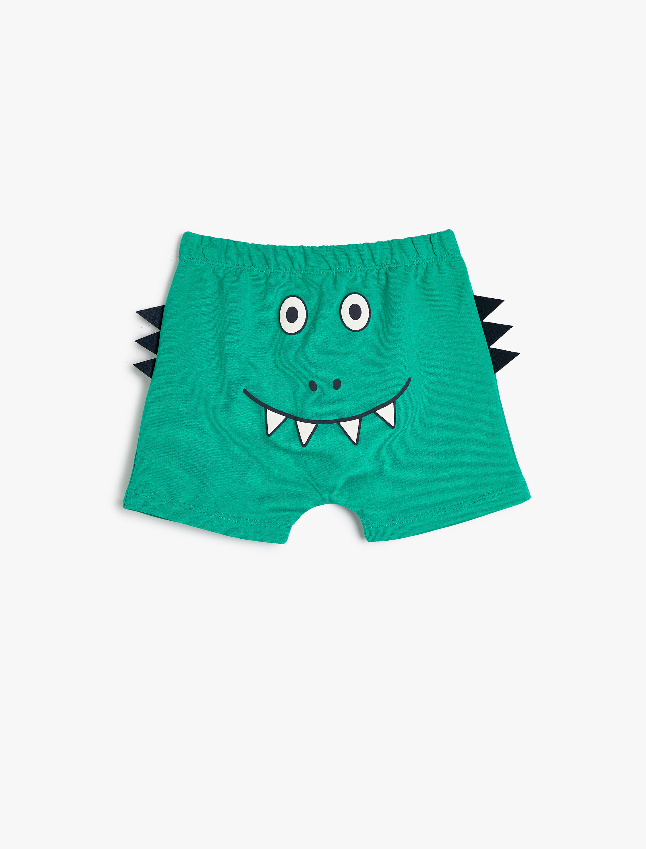  Erkek Bebek Aplike Detaylı Şort Arkası Baskılı Beli Lastikli