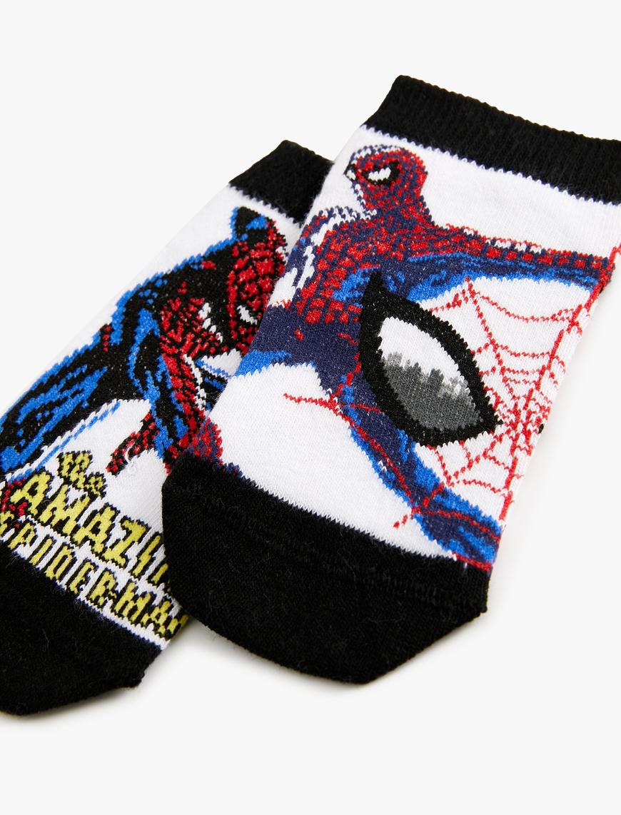  Erkek Çocuk 2'li Örümcek Adam Baskılı Çorap Seti Lisanslı