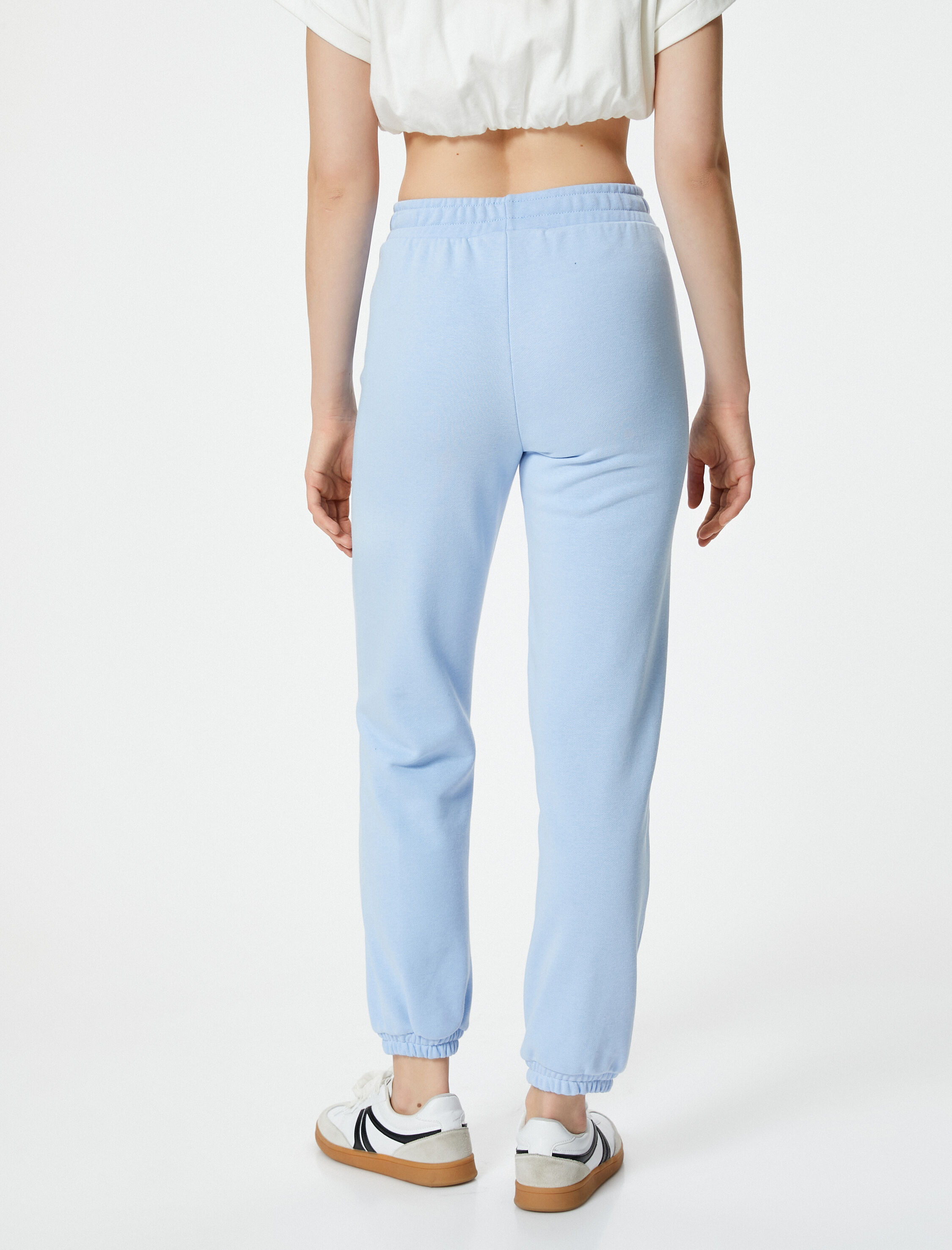   Jogger Eşofman Altı Beli ve Paçası Lastikli Cepli Üç İplik Şardonlu