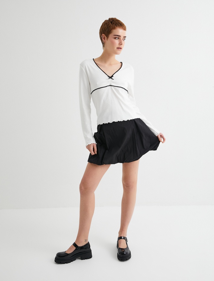  Paraşüt Mini Etek Standart Bel Rahat Kalıp