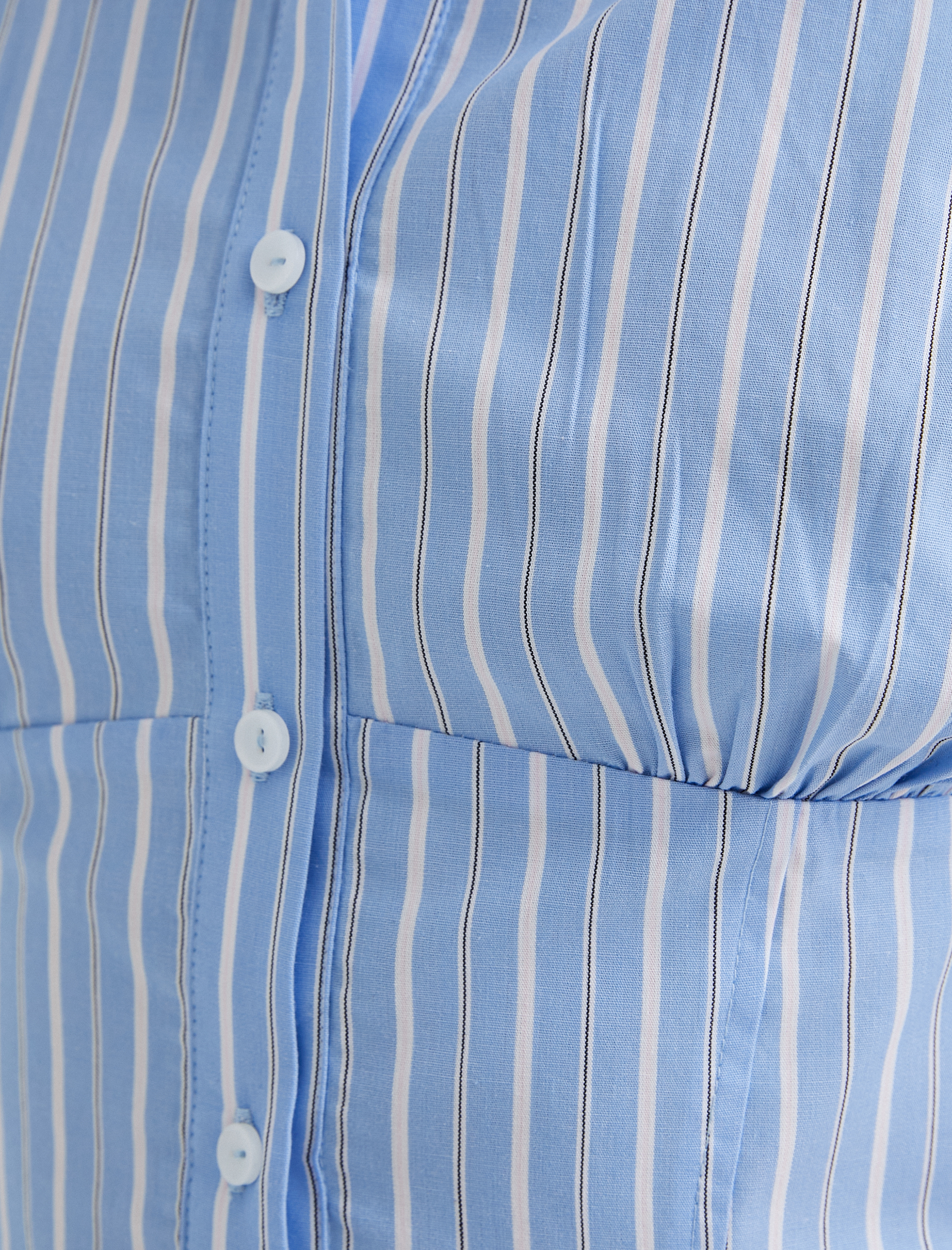   Crop Balon Kol Gömlek Slim Fit Pamuklu