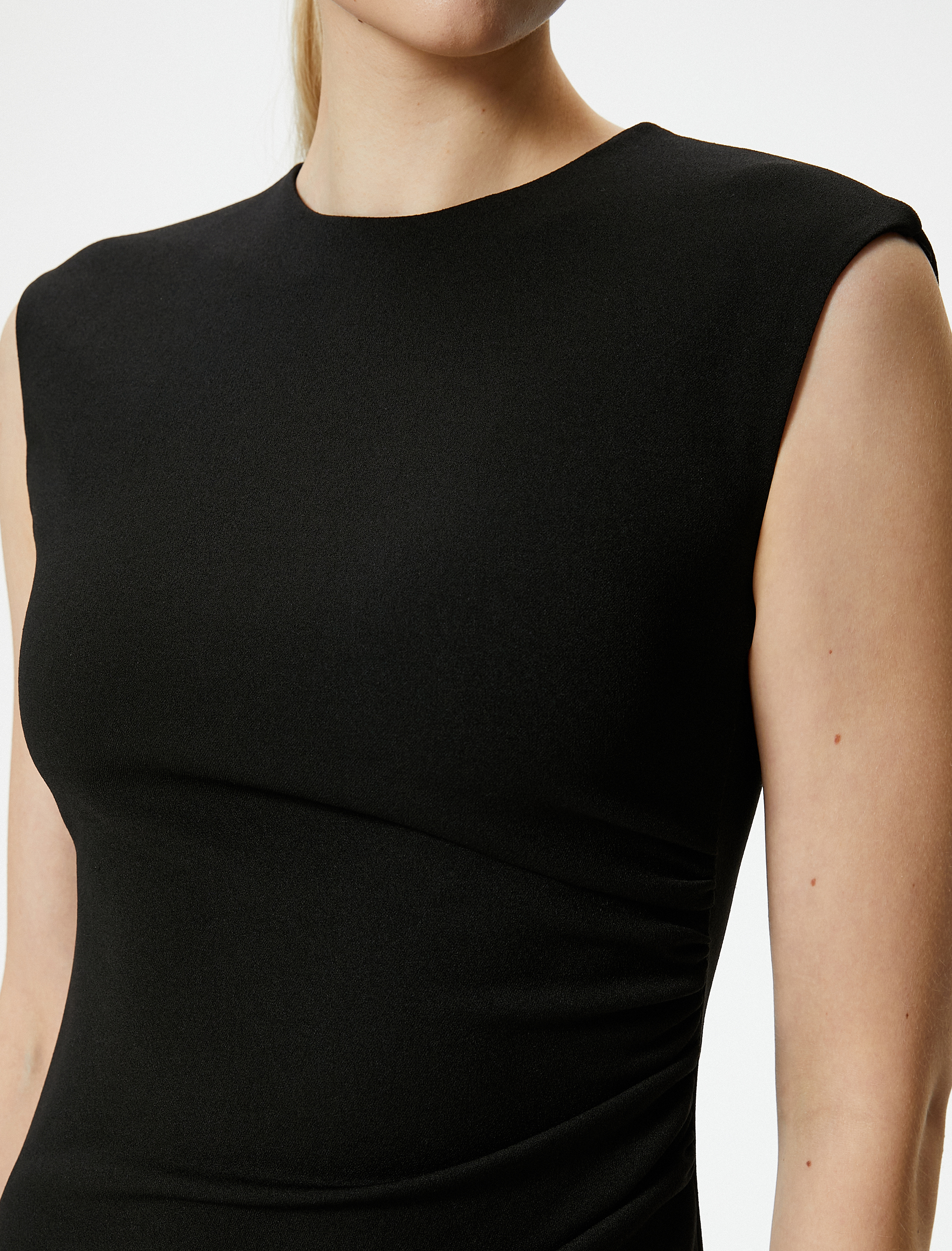   Mini Elbise Kolsuz Drapeli