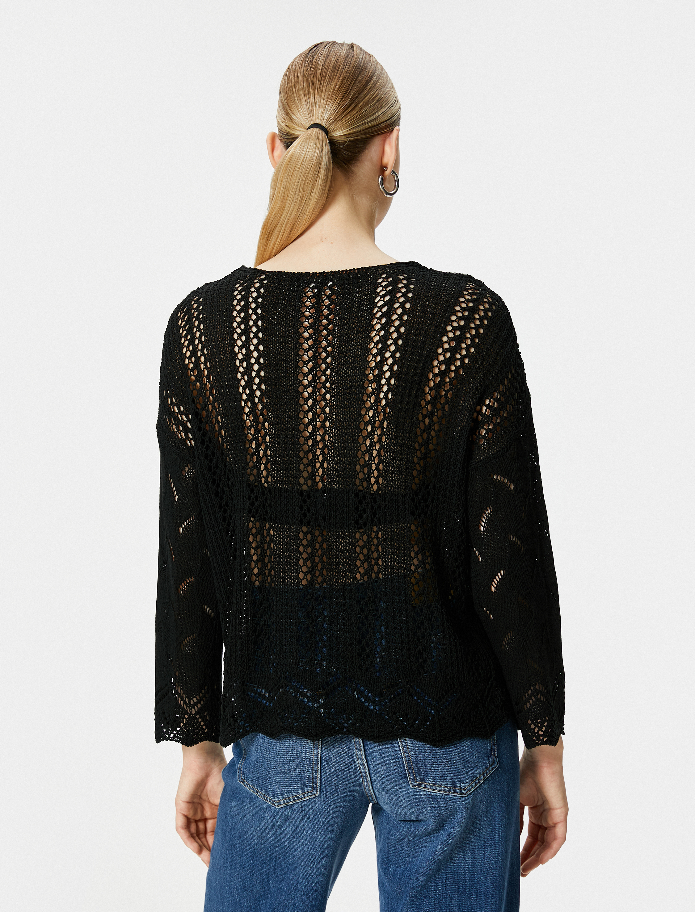   Ajurlu Kazak Uzun Kollu V Yaka