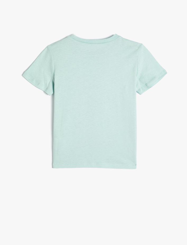 Erkek Çocuk Tişört Kaykay Baskılı Kısa Kollu Pamuklu