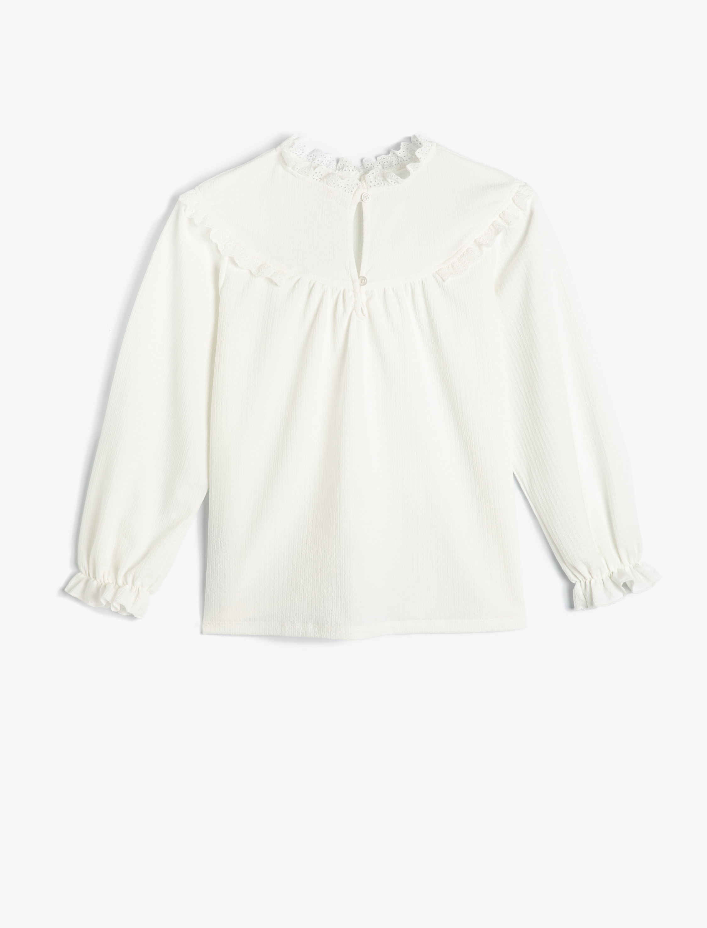  Kız Çocuk Bluz Uzun Kollu Dik Yaka Manşetleri Lastikli