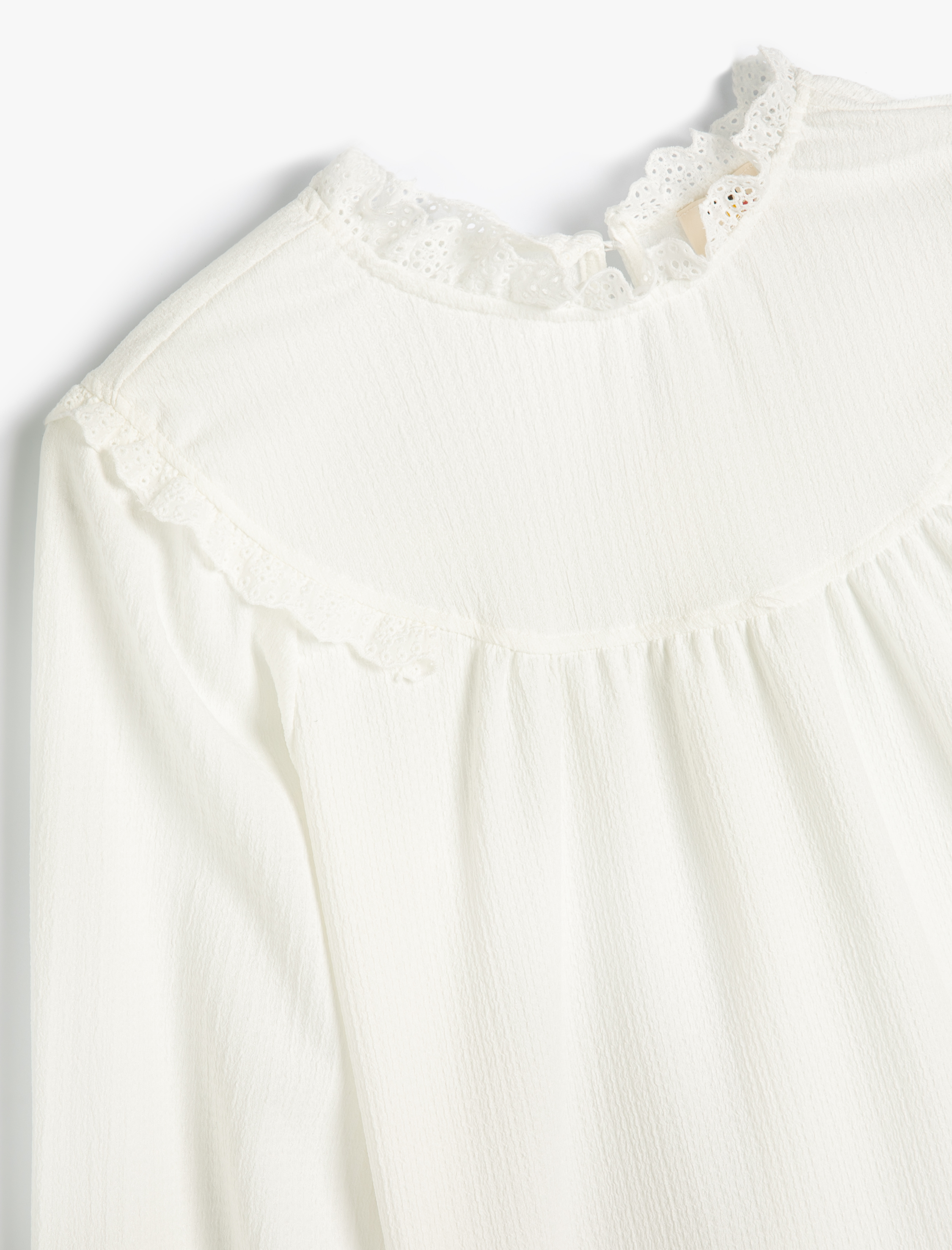  Kız Çocuk Bluz Uzun Kollu Dik Yaka Manşetleri Lastikli