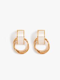 Geometrik Küpe Doğal Dokulu