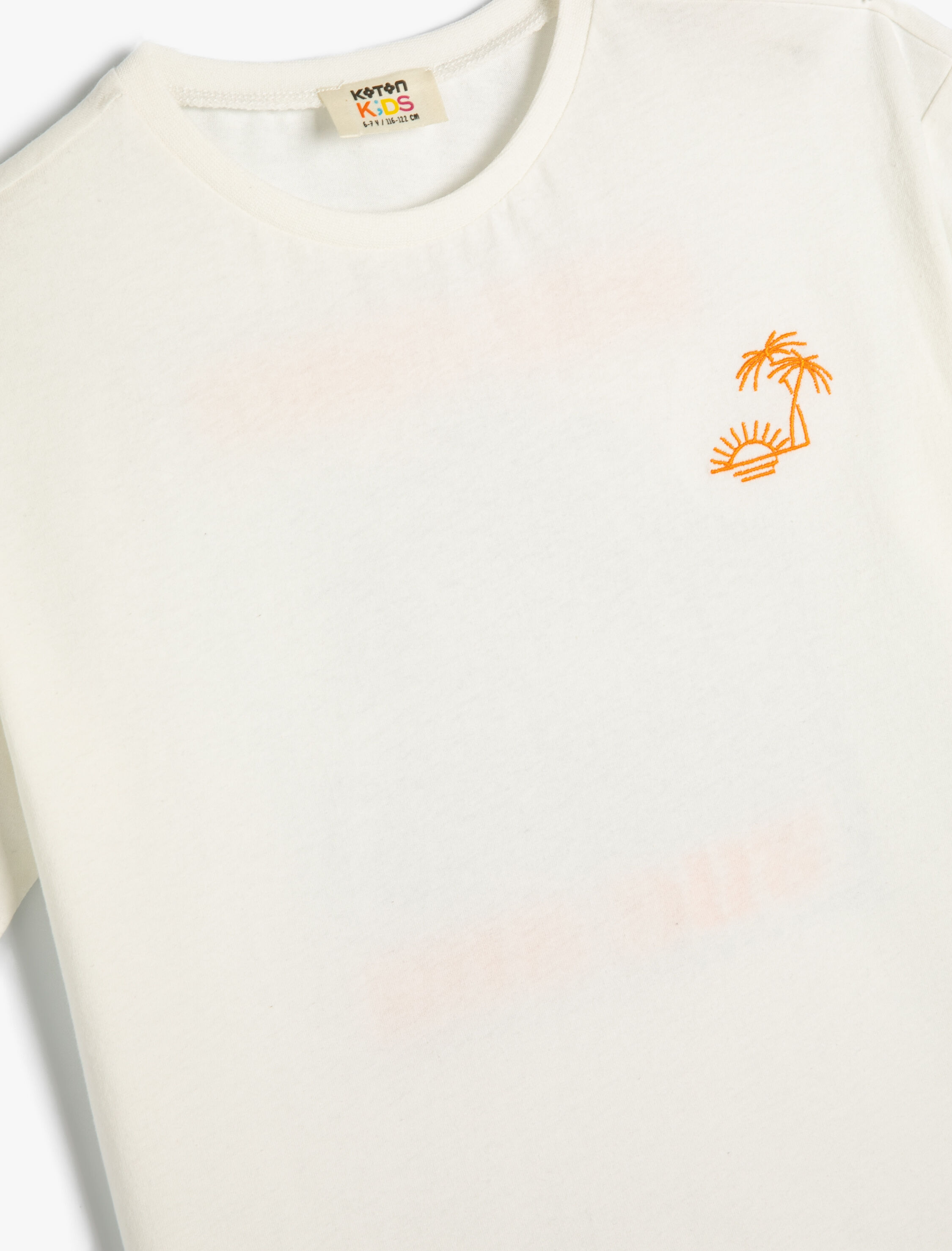  Erkek Çocuk Oversize Tişört Arkası Palmiye Baskılı Kısa Kollu Pamuklu