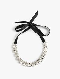 Chocker Kolye Kristal Taşlı Bağlamalı