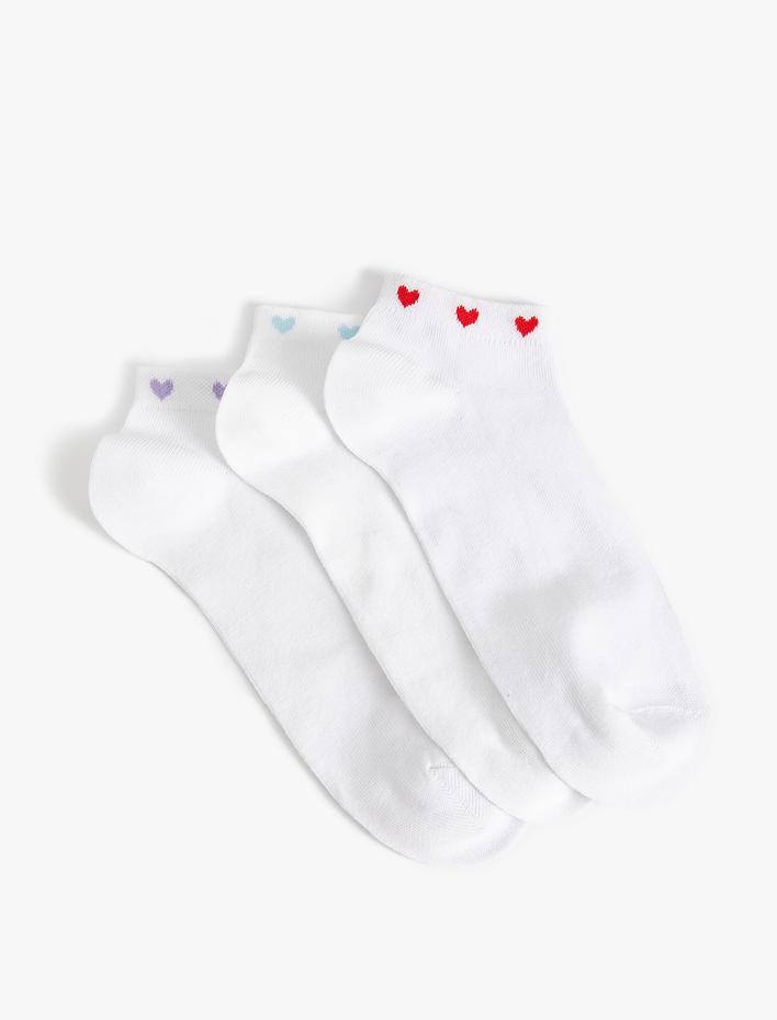 Kadın Kalpli 3'lü Patik Çorap Seti