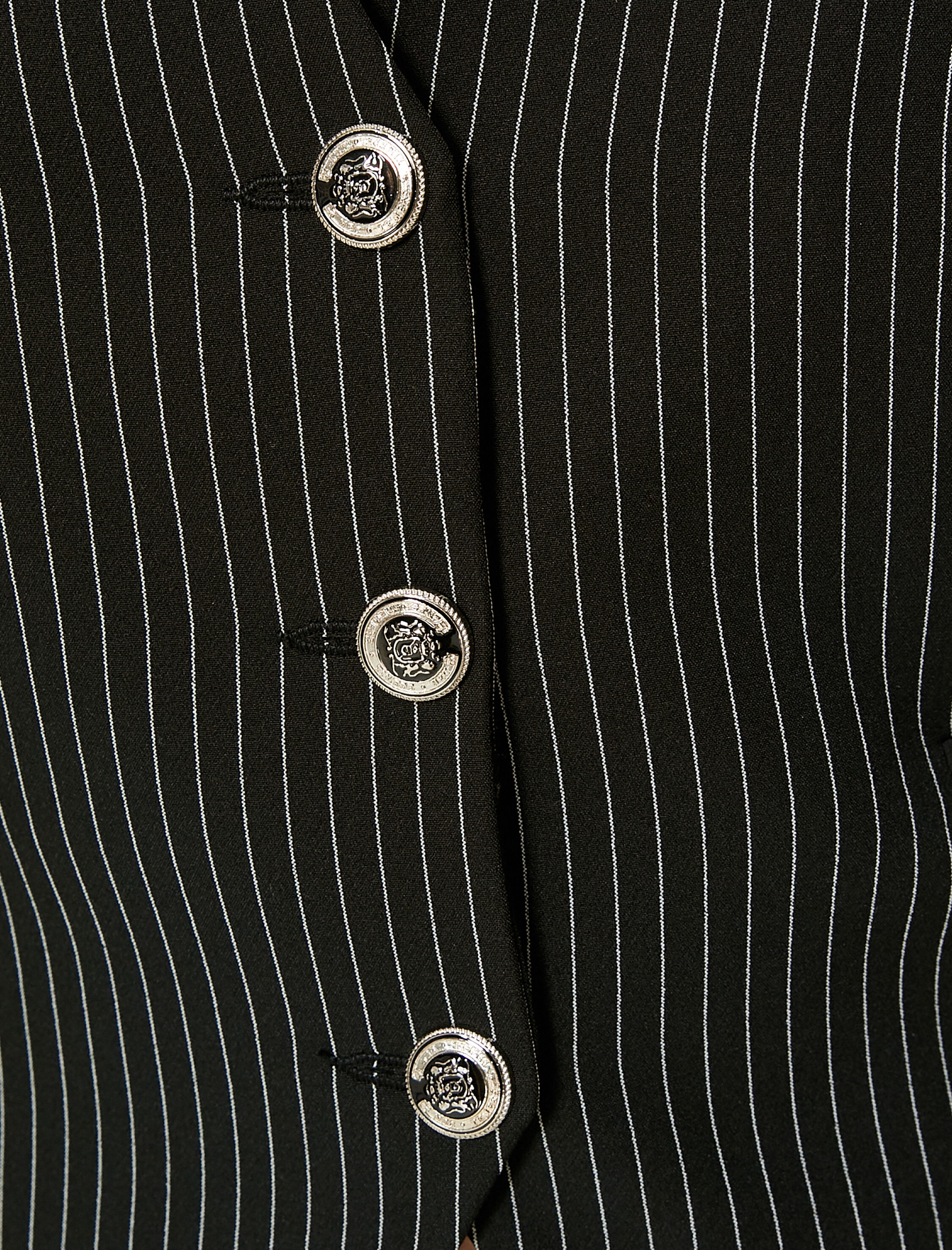   Blazer Yelek V Yaka Metal Düğmeli Cepli