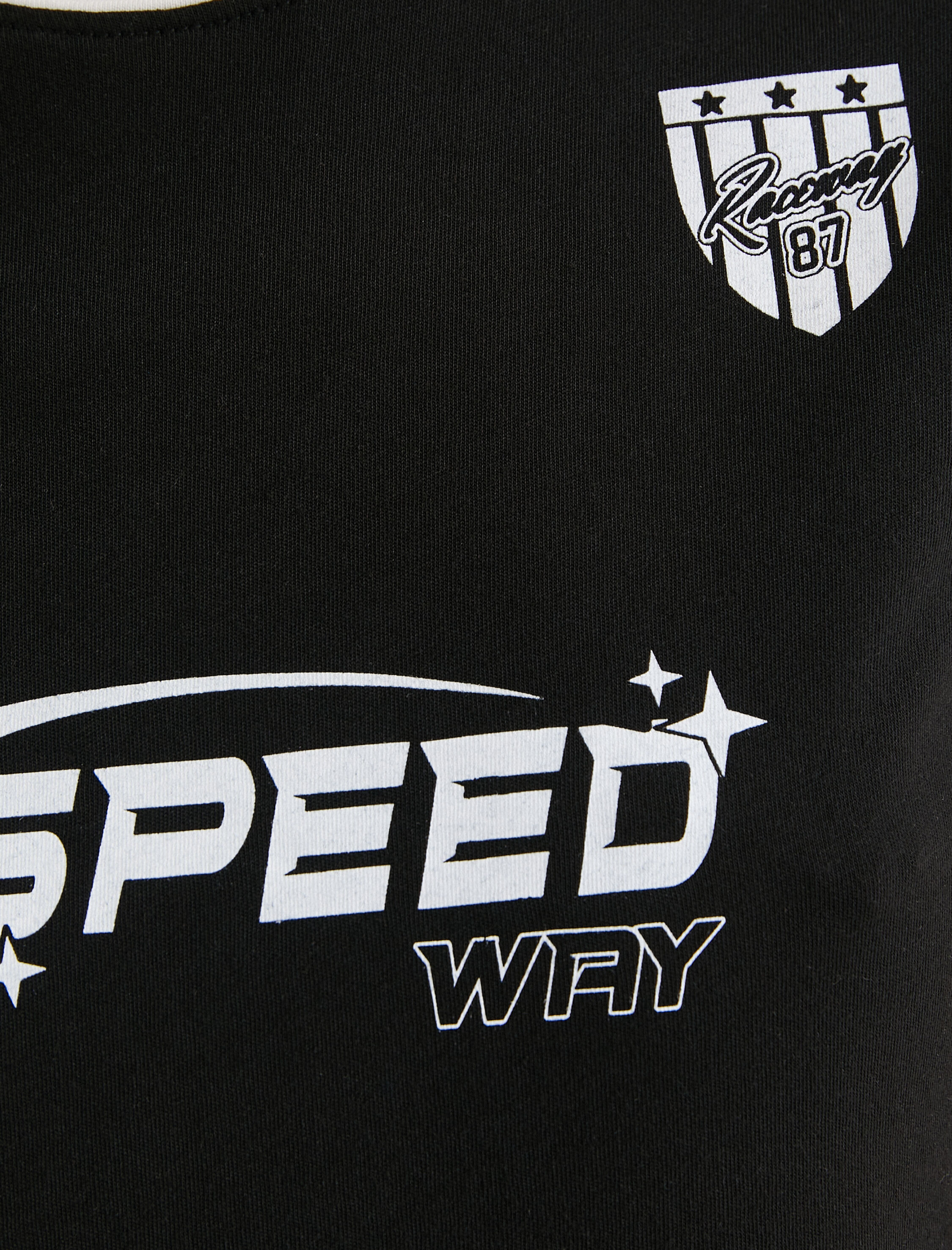   Crop Tişört Renk Bloklu Kısa Kollu Bisiklet Yaka