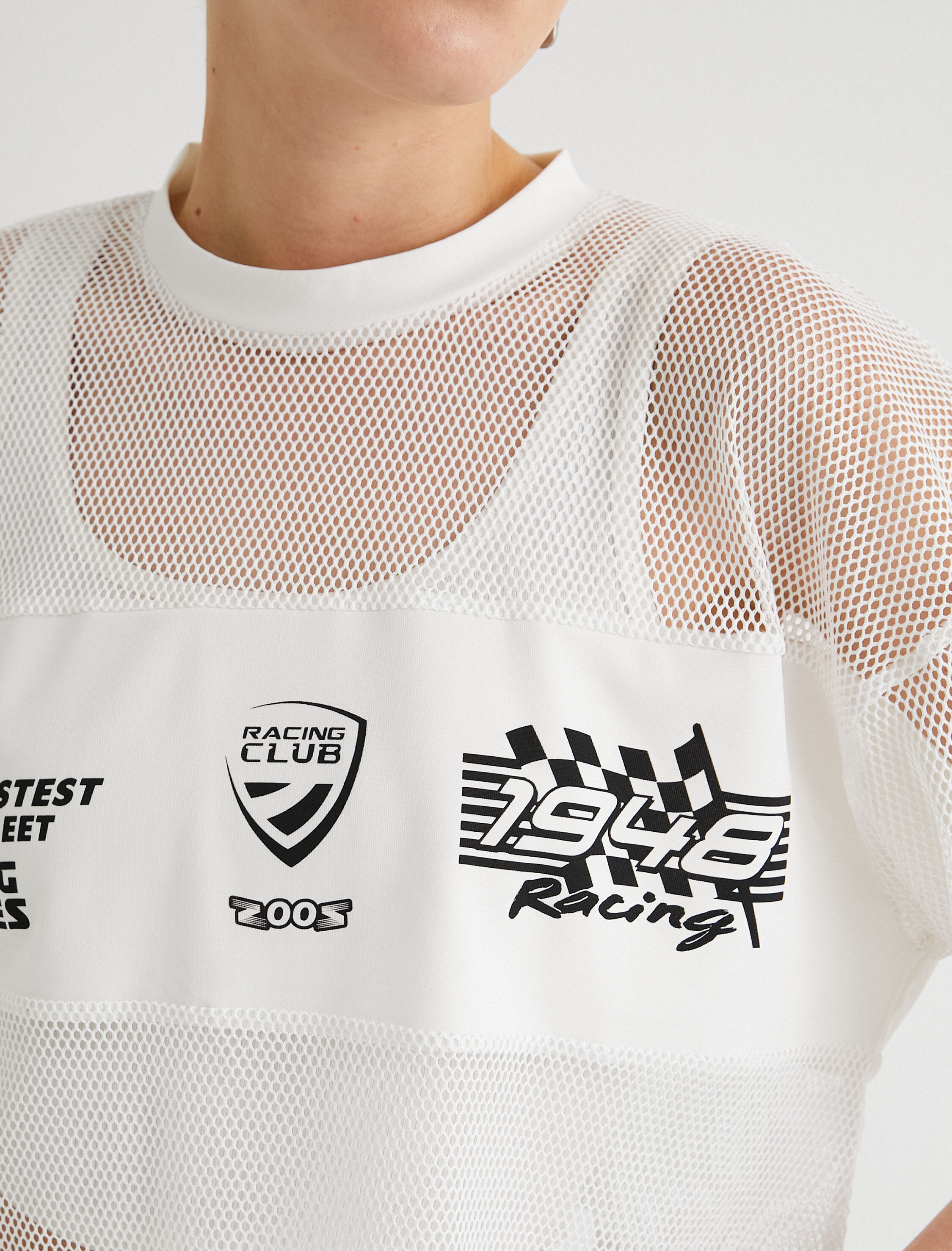   File Tişört Rahat Kalıp Kısa Kollu Bisiklet Yaka Baskılı