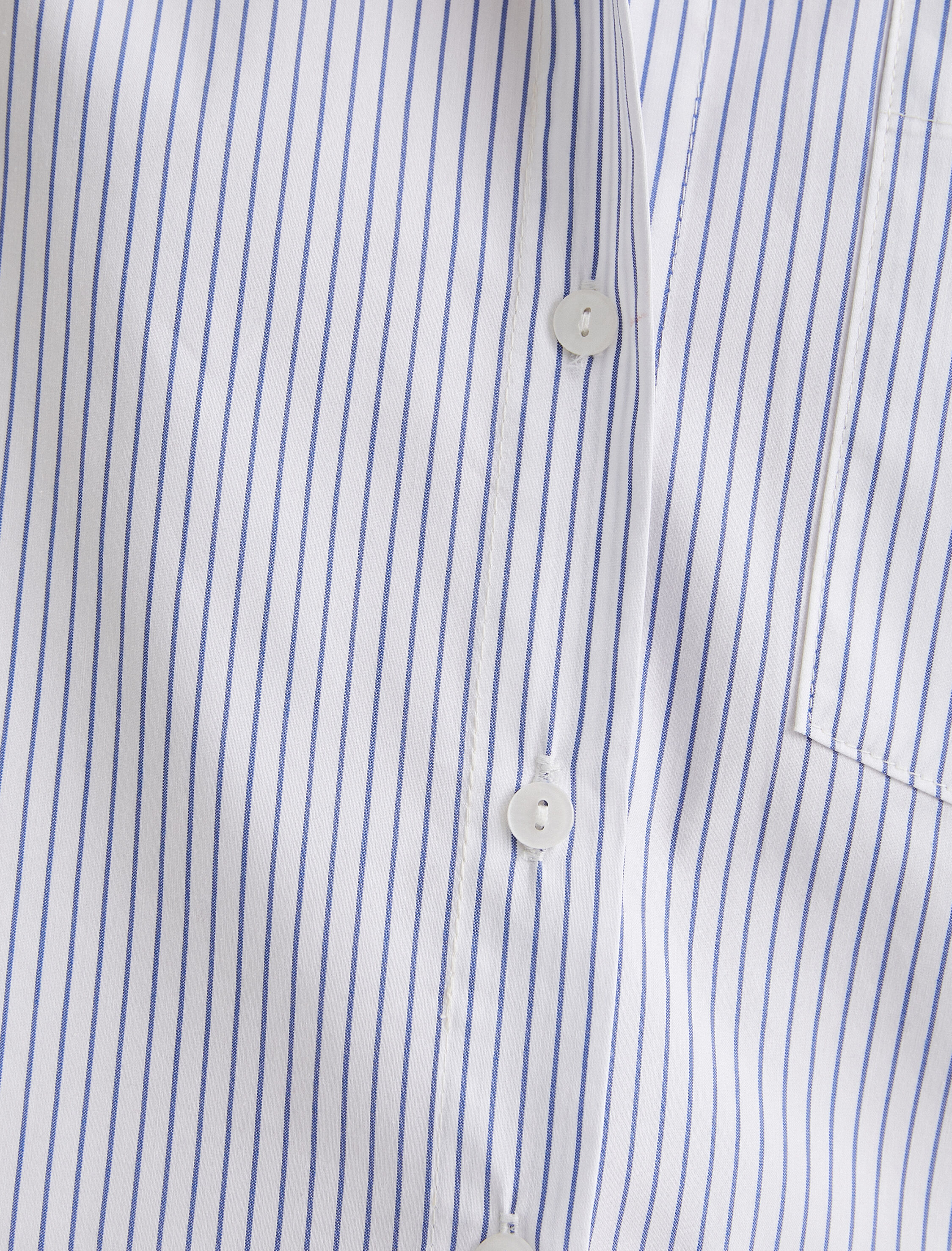   Crop Gömlek Kısa Balon Kollu Tek Cepli Pamuklu