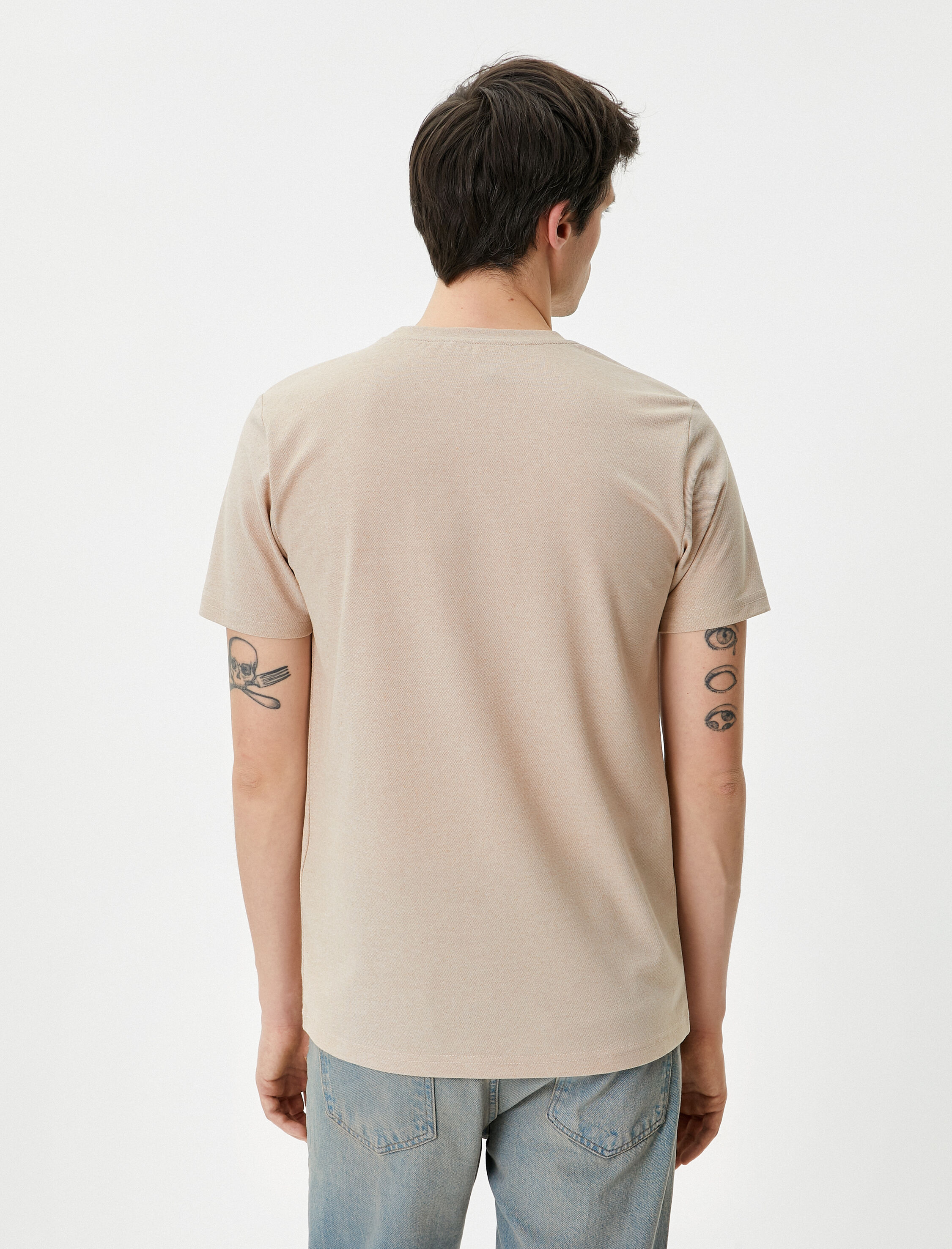   Slogan Baskılı Tişört Bisiklet Yaka Kısa Kollu