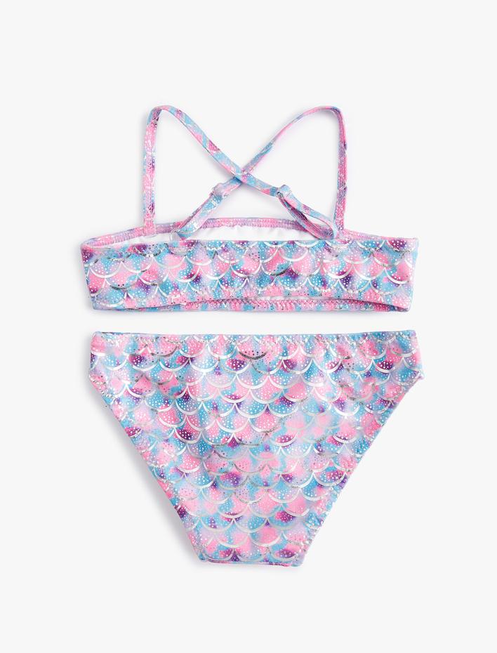 Kız Çocuk Bikini Takımı Fırfırlı İnce Askılı