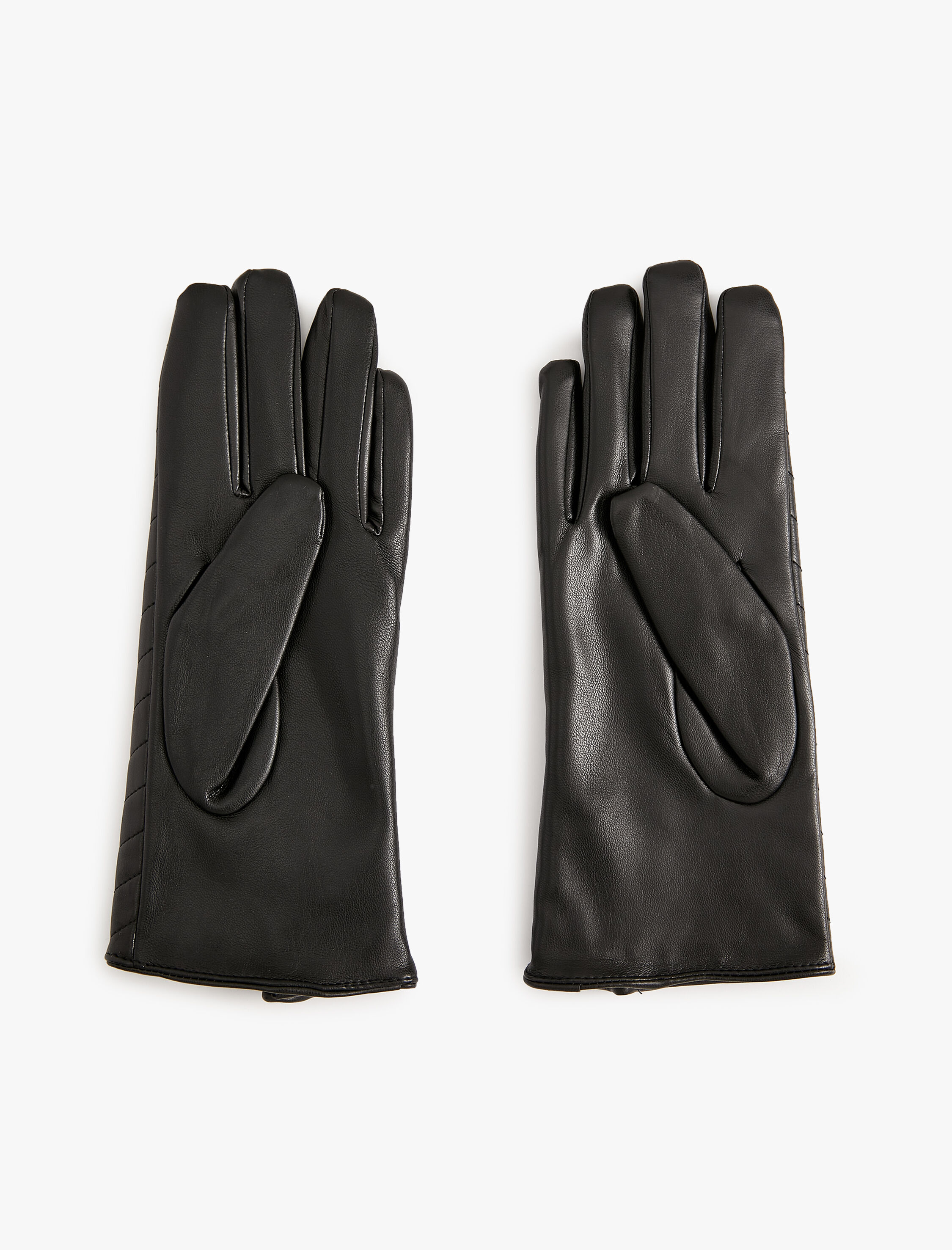  Kadın Kapitone Eldiven Suni Deri Fermuar Detaylı