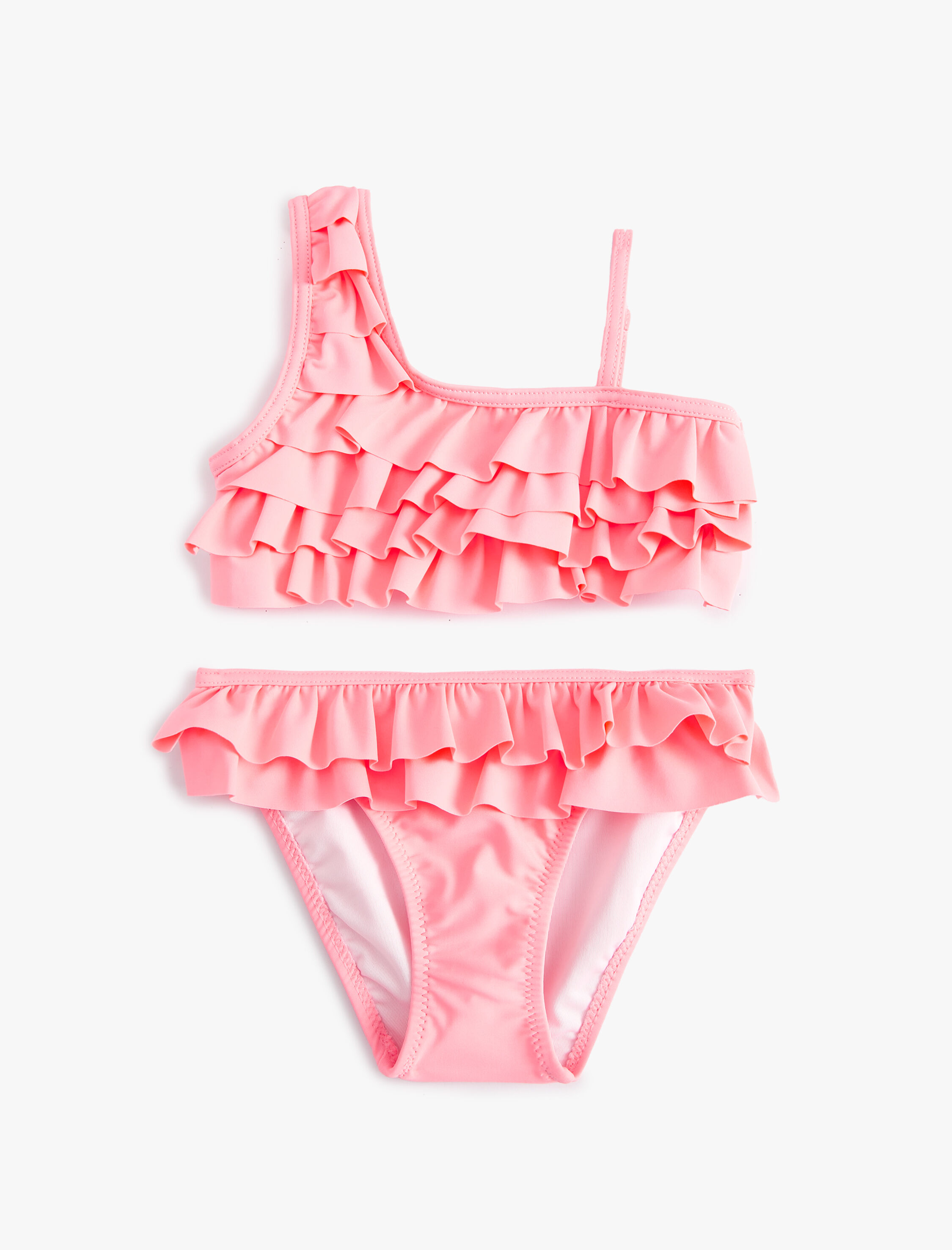 Koton Bikini Takımı Fırfırlı Tek Omuz İnce Askı Detaylı -1