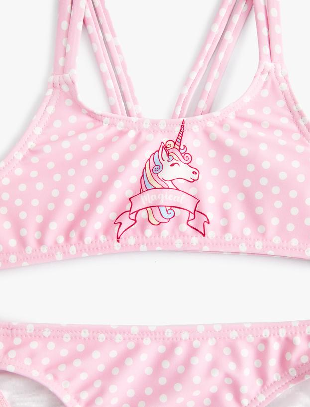 Bikini Takımı Unicorn Baskılı İnce Askılı_2