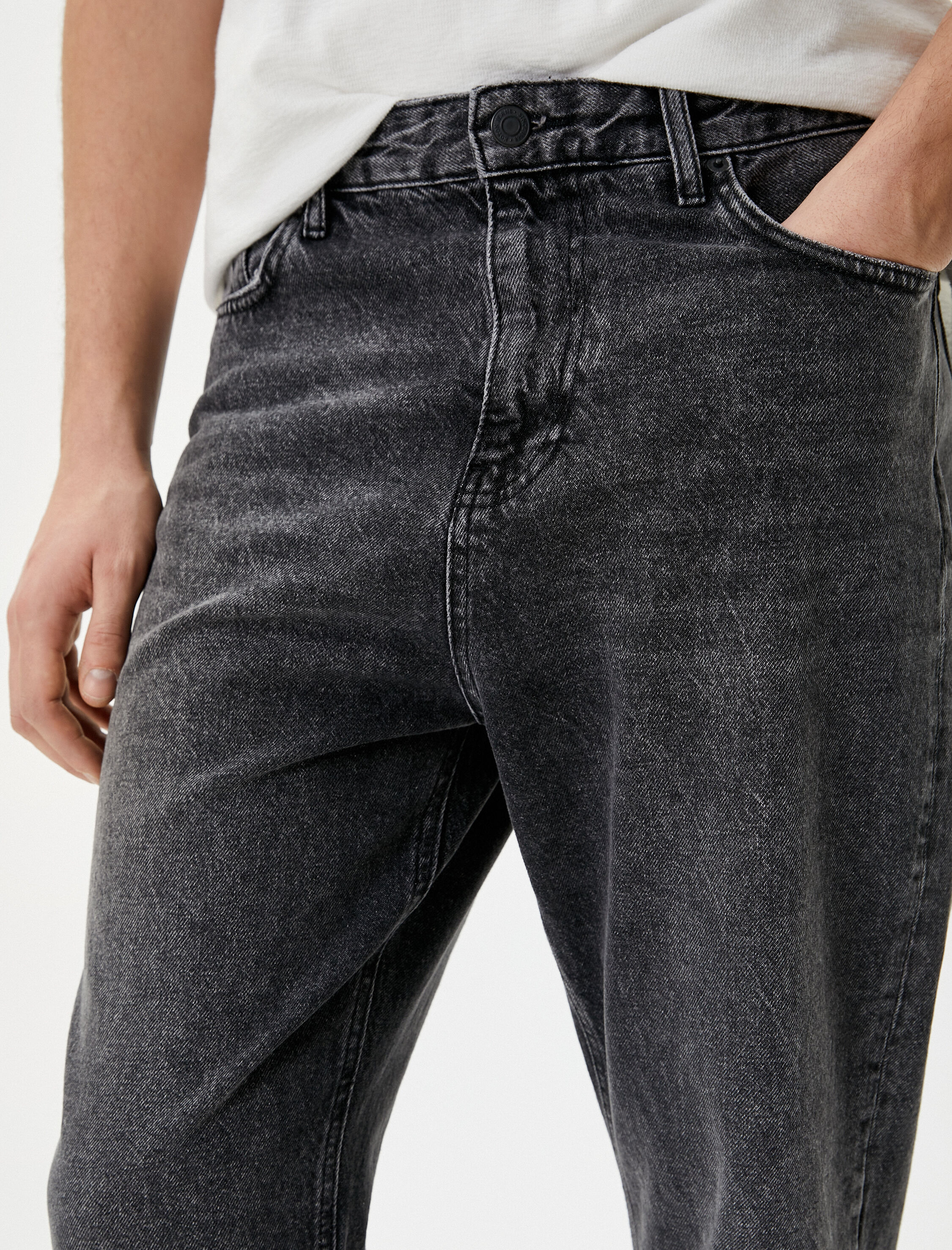   Loose Fit Bol Kot Pantolon Cepli Pamuklu Standart Bel - Steve Jean