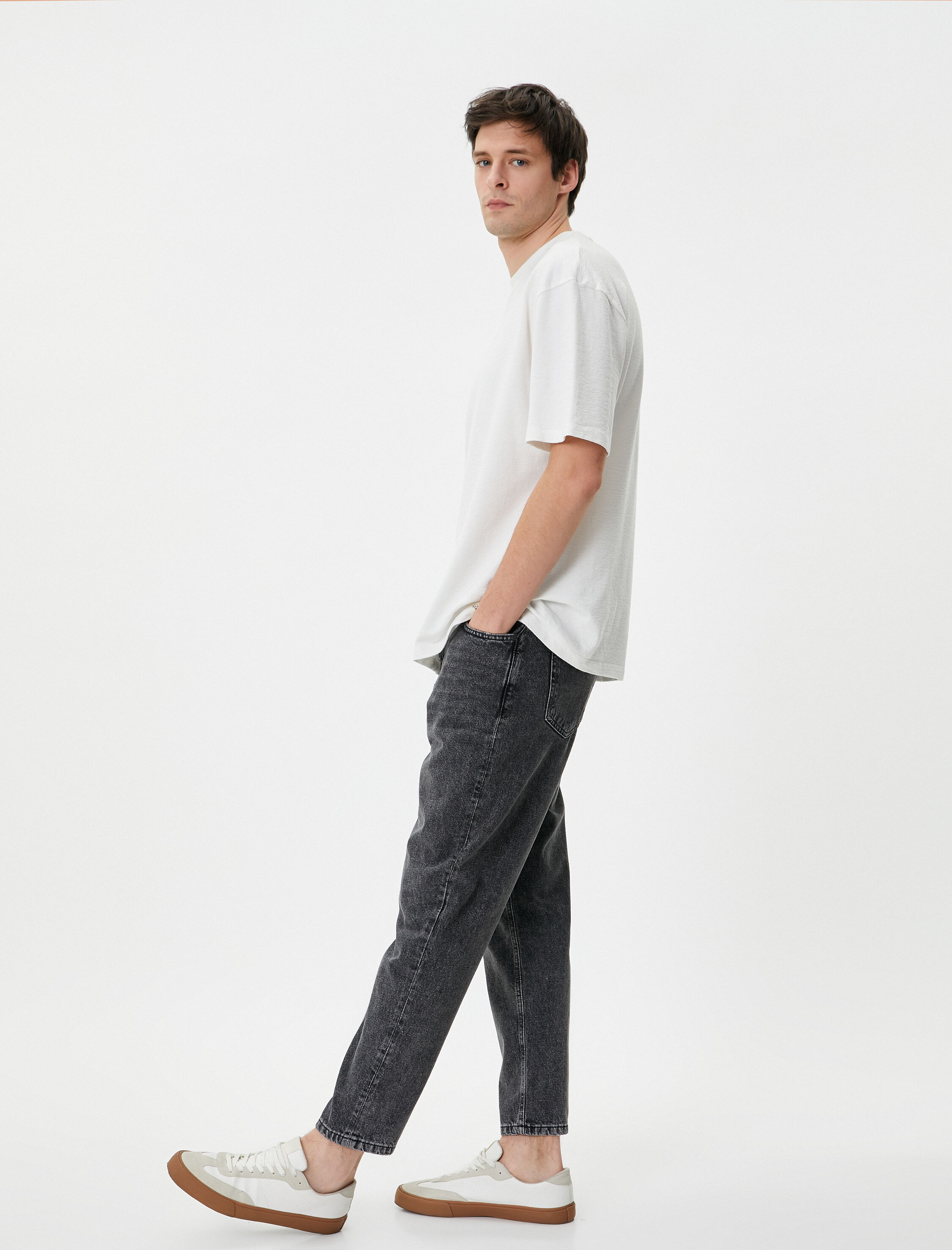   Loose Fit Bol Kot Pantolon Cepli Pamuklu Standart Bel - Steve Jean