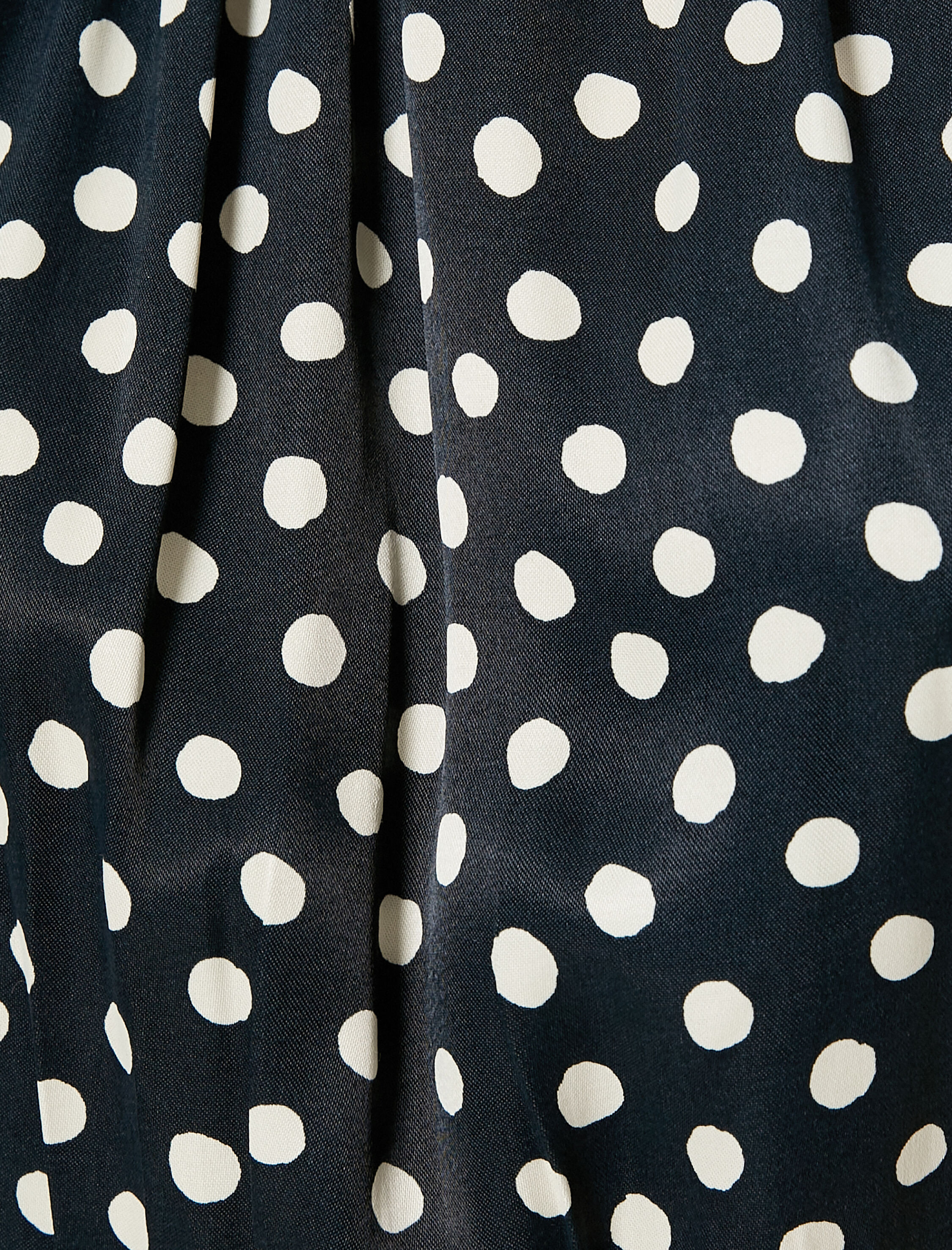   Puantiyeli Saten Elbise Halter Yaka Mini Volanlı