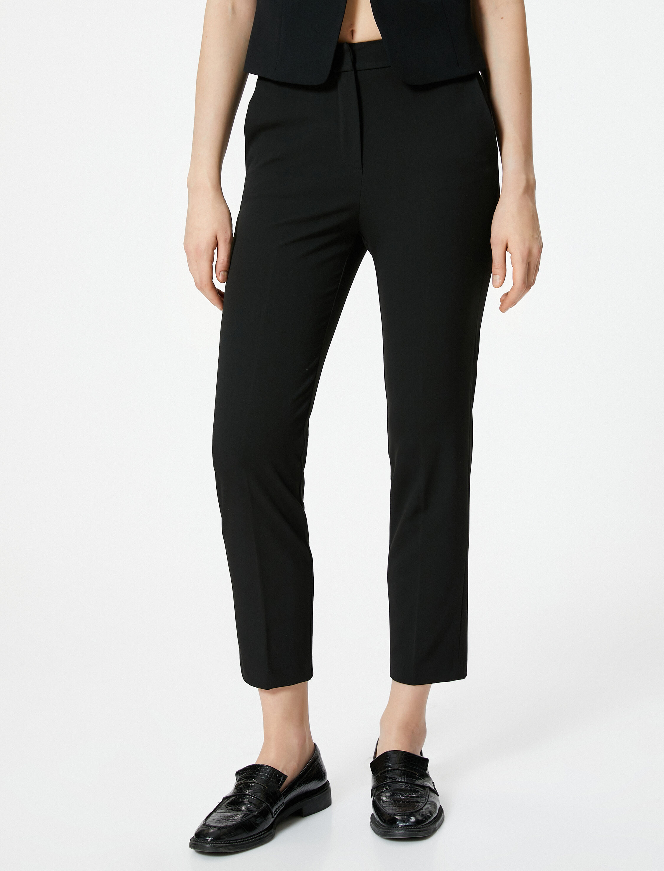   Cigarrette Kumaş Pantolon Yüksek Bel Cep Detaylı