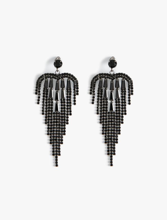 Kadın Kristal Taşlı Küpe Sallantılı