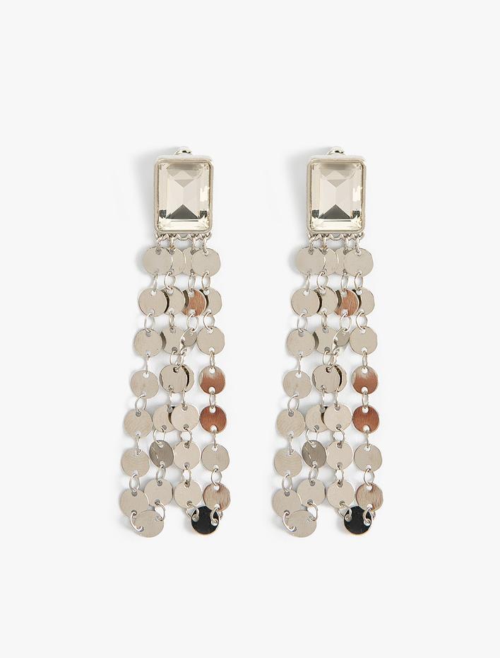 Kadın Kristal Taşlı Küpe Sallantılı