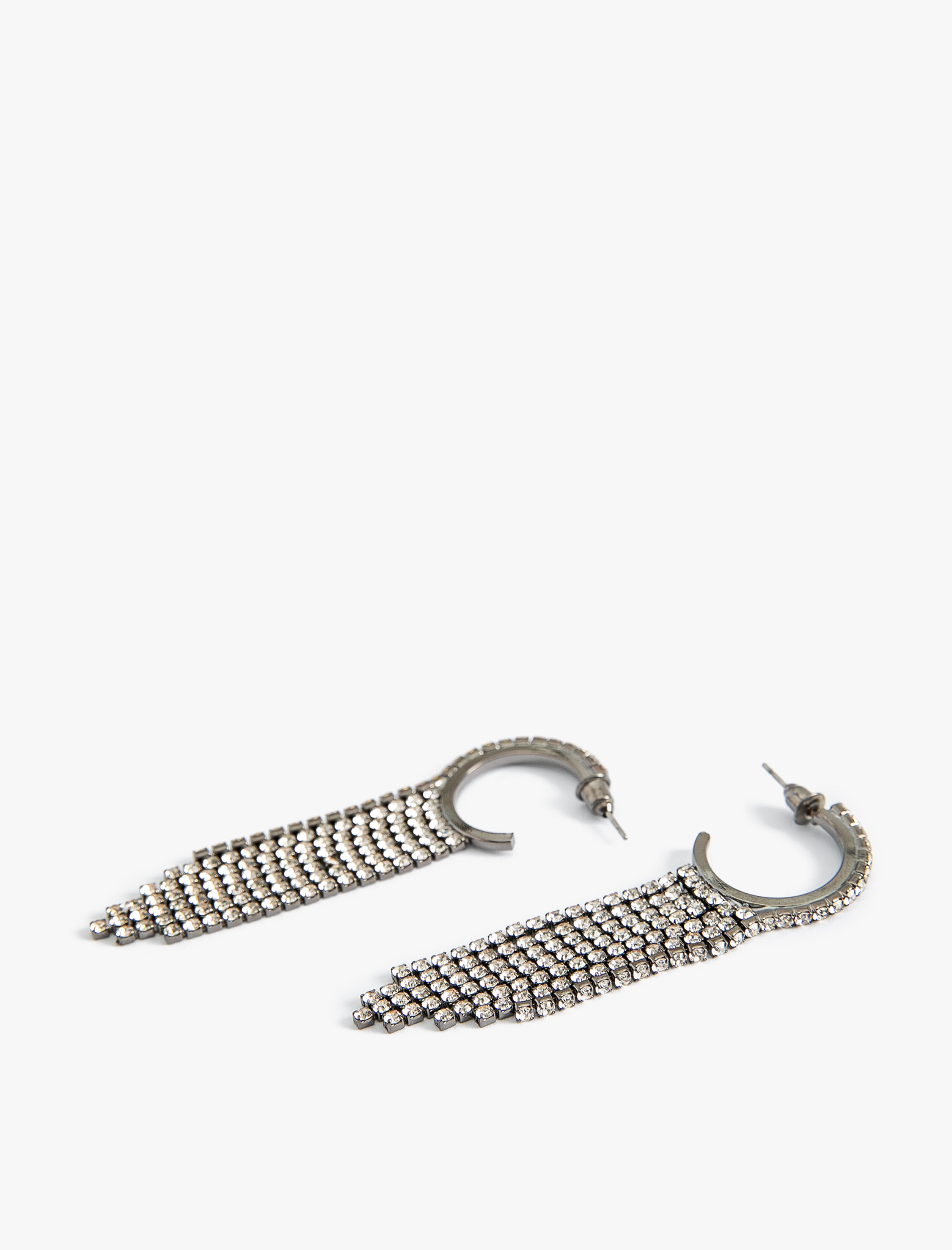  Kadın Kristal Taşlı Şelale Halka Küpe Sallantılı