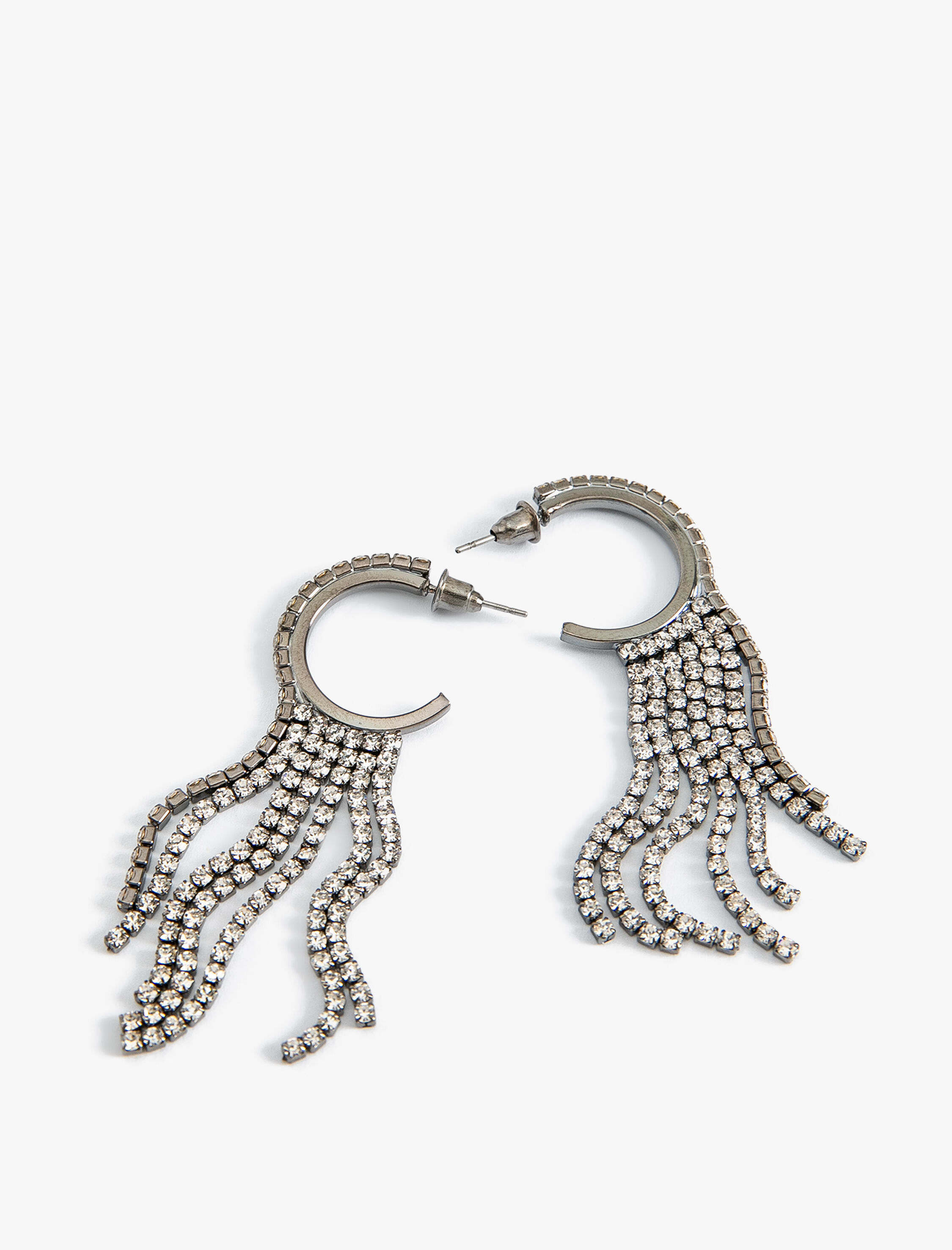  Kadın Kristal Taşlı Şelale Halka Küpe Sallantılı