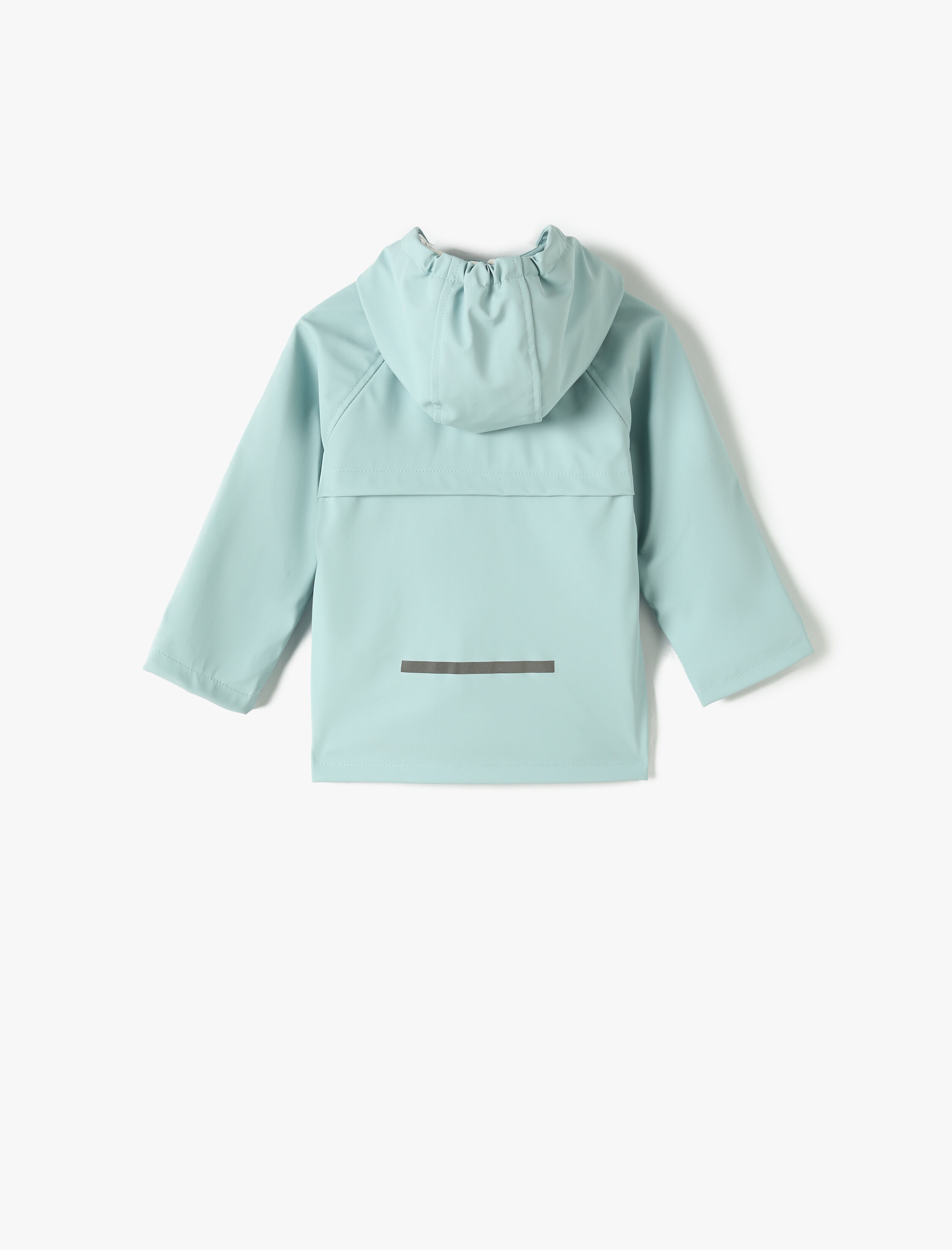 Erkek Bebek Kapşonlu Yağmurluk Fermuar Kapamalı Cep Detaylı