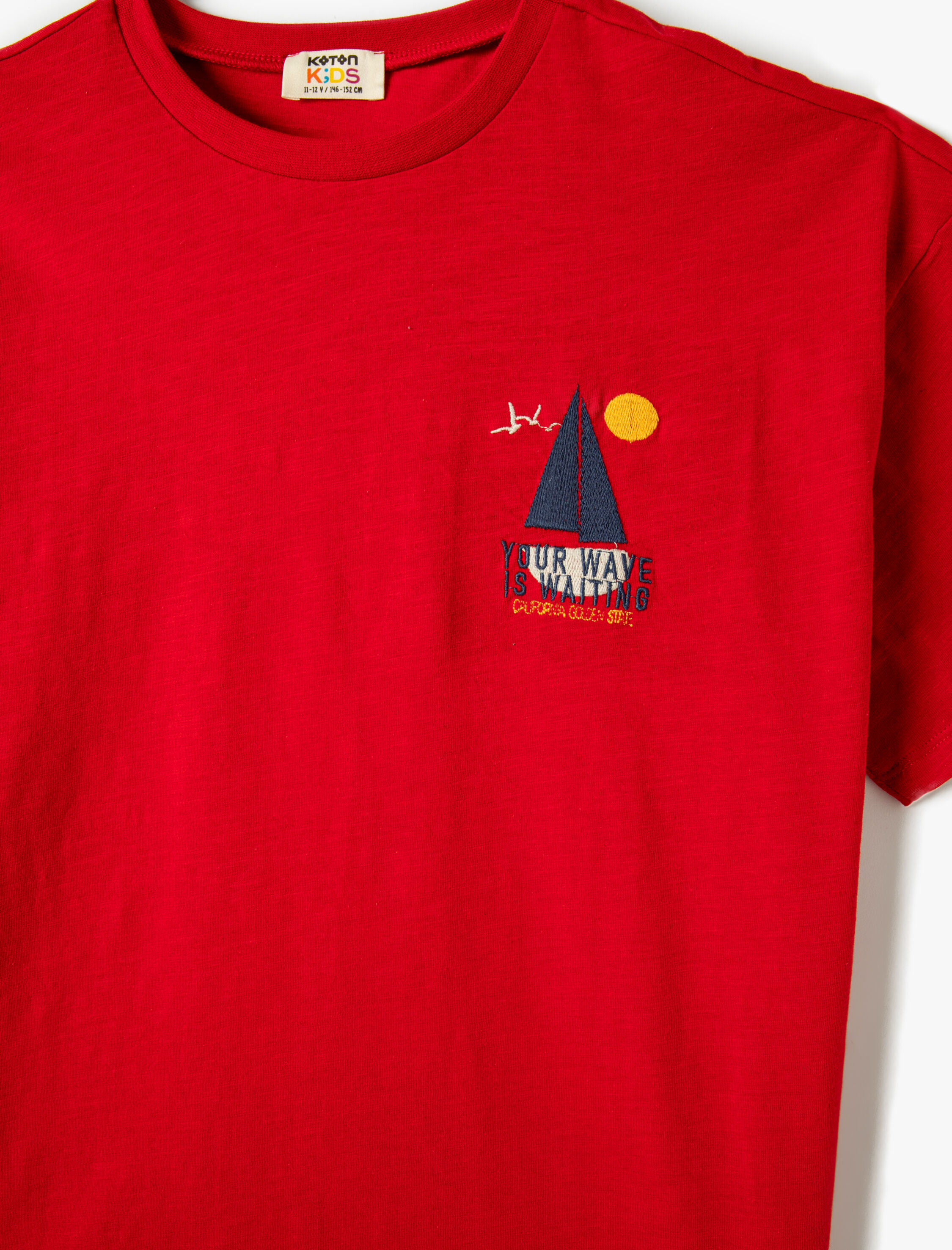  Erkek Çocuk Oversize Tişört Yelkenli Baskı detaylı Kısa Kollu Pamuklu